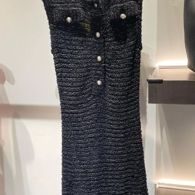Chanel Chanel Black Knit Dress Size S 0089 Size S / US 4 / IT 40 - 1 Thumbnail