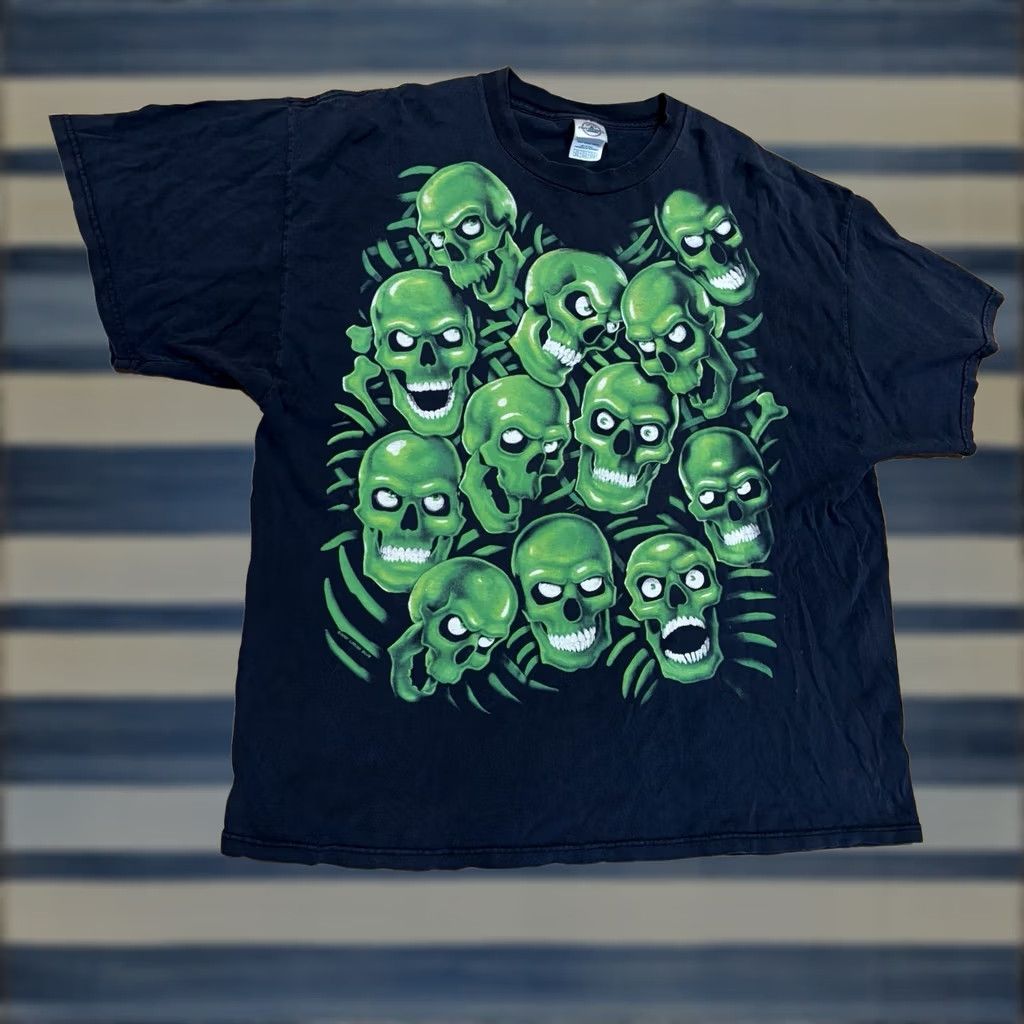 Liquid Blue Skull Pile Tee Shirt Supreme XL Liquid Blue Green 
