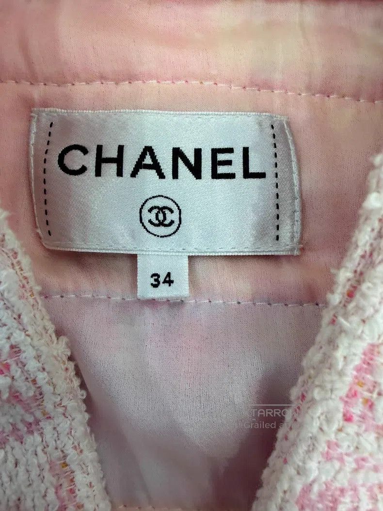 Chanel Chanel Pink and white gradient letter logo bathrobe tweed Size XXS / US 00 / IT 34 - 3 Thumbnail