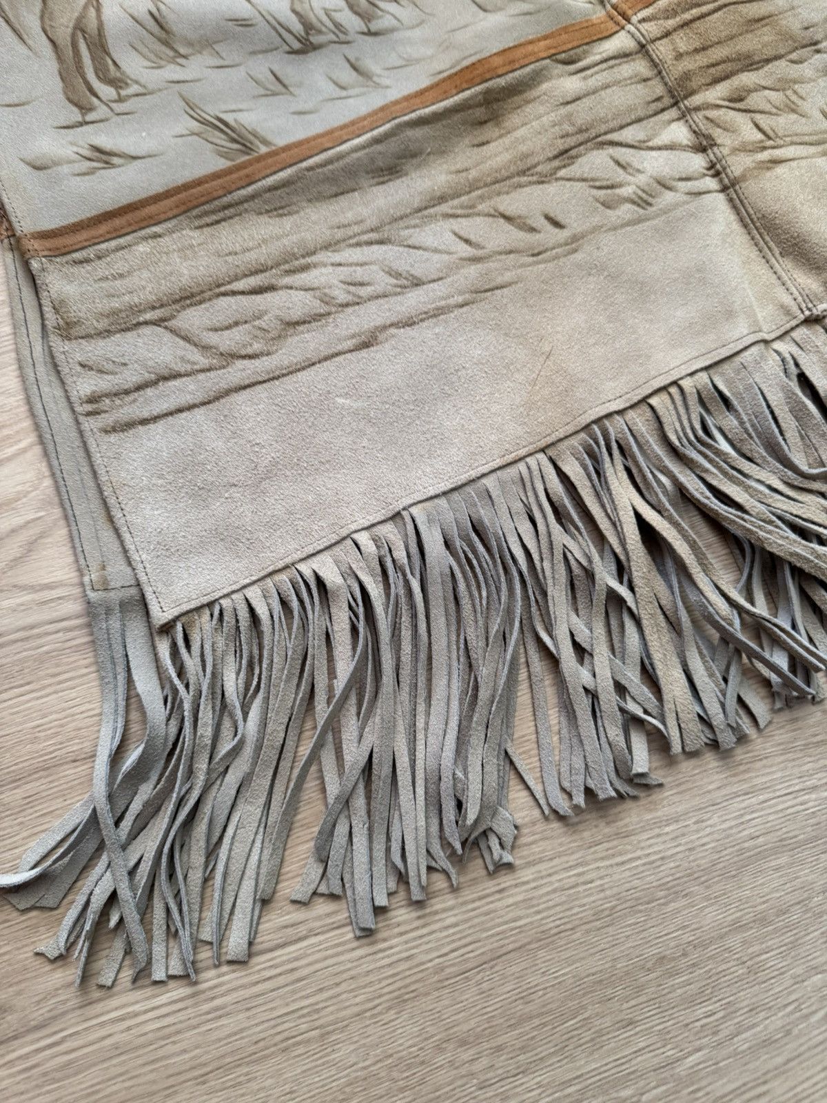 Vintage Vintage Hand Made Genuine Leather Cowboy Amazing Poncho Size US XL / EU 56 / 4 - 5 Thumbnail