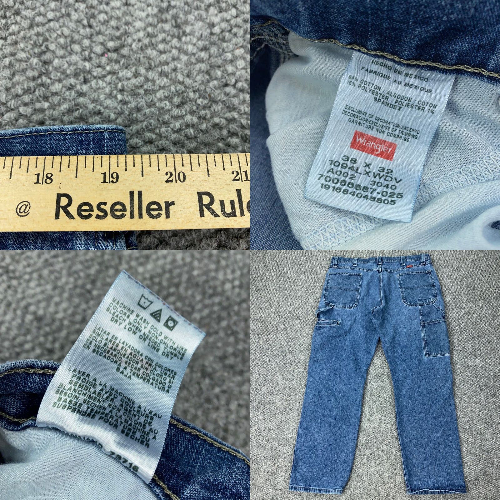 Wrangler VINTAGE Wrangler Jeans Mens 38x32 Blue Straight Denim Stretch 5-Pocket Design Size US 38 / EU 54 - 8 Thumbnail
