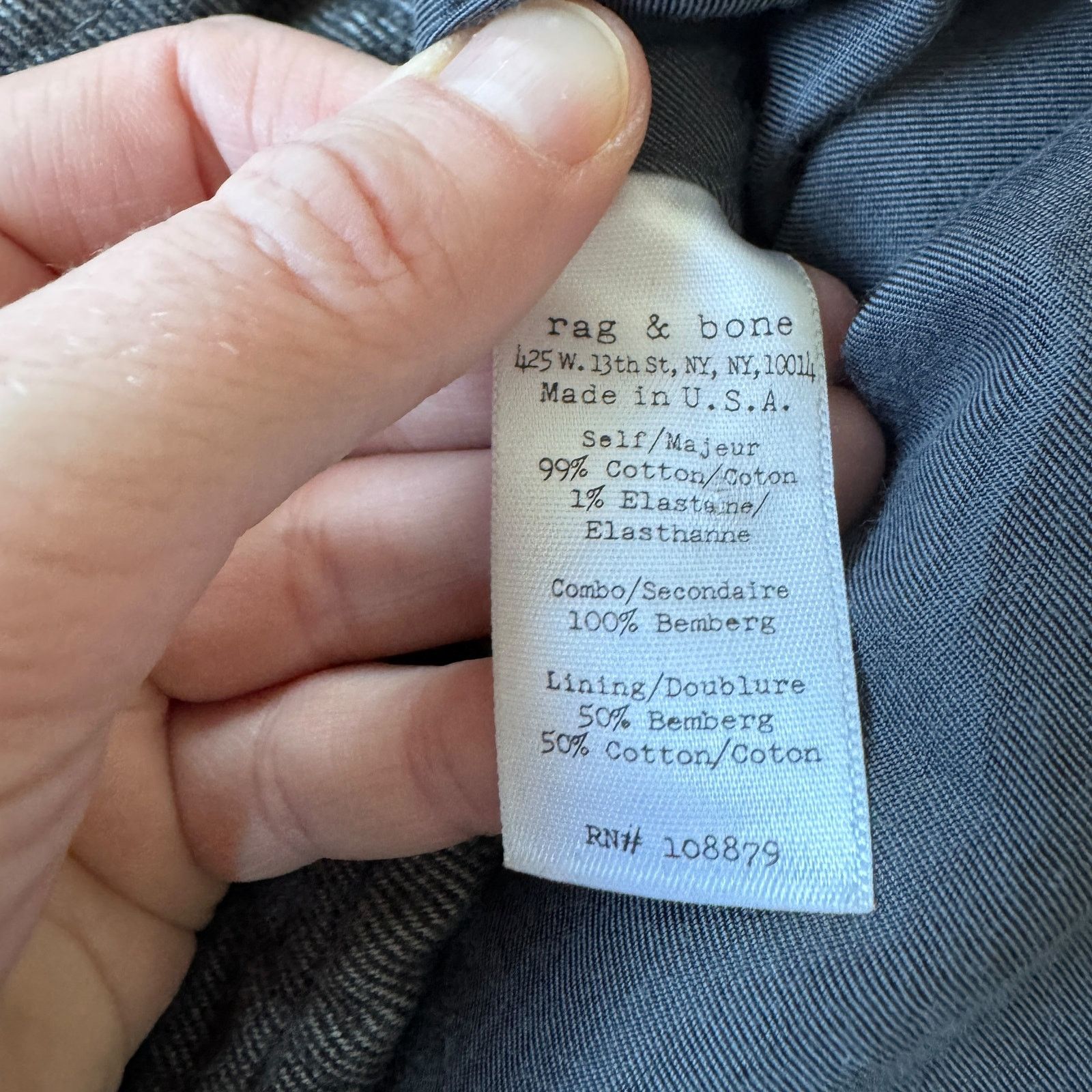 Rag & Bone Rag & Bone Holme Cotton Shirt Jacket Grey Quilted Size US S / EU 44-46 / 1 - 7 Thumbnail