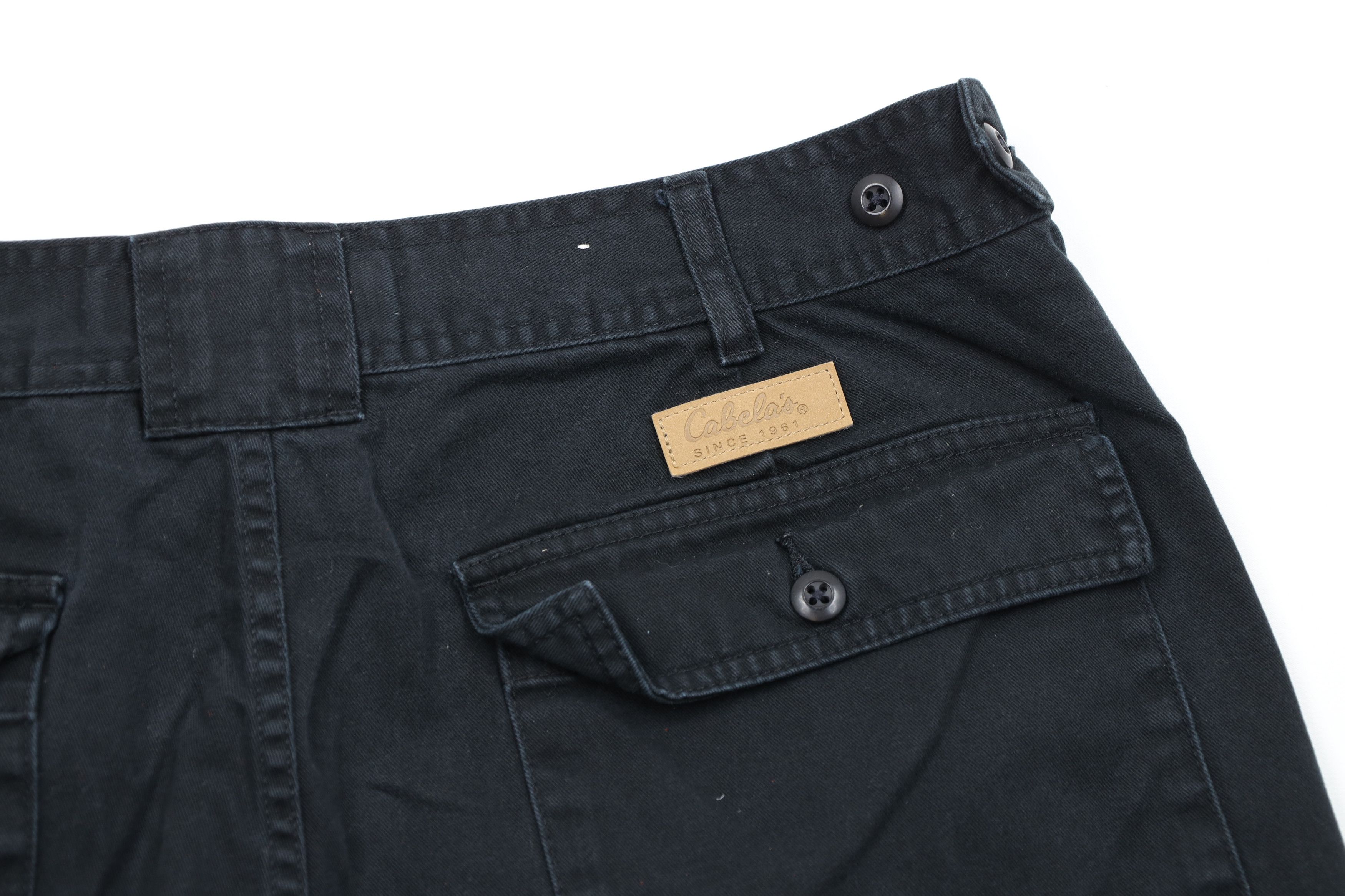 Cabelas × Vintage Vintage 90s Cabelas Above Knee Cargo Shorts Black Cotton Size US 40 / EU 56 - 13 Thumbnail