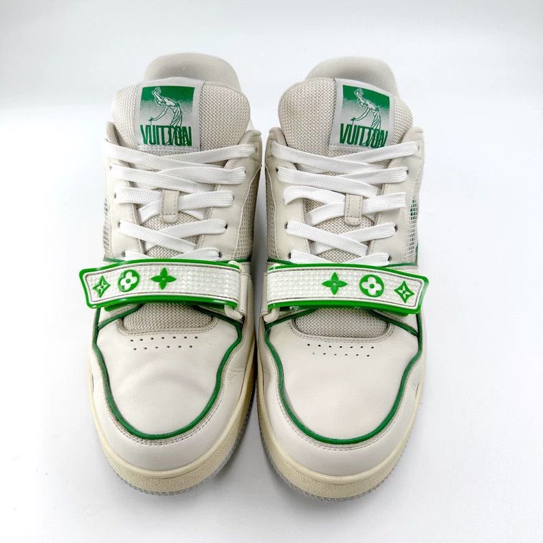 Louis Vuitton Louis Vuitton Trainer white and green velcro board shoes Size US 8.5 / EU 41-42 - 2 Thumbnail