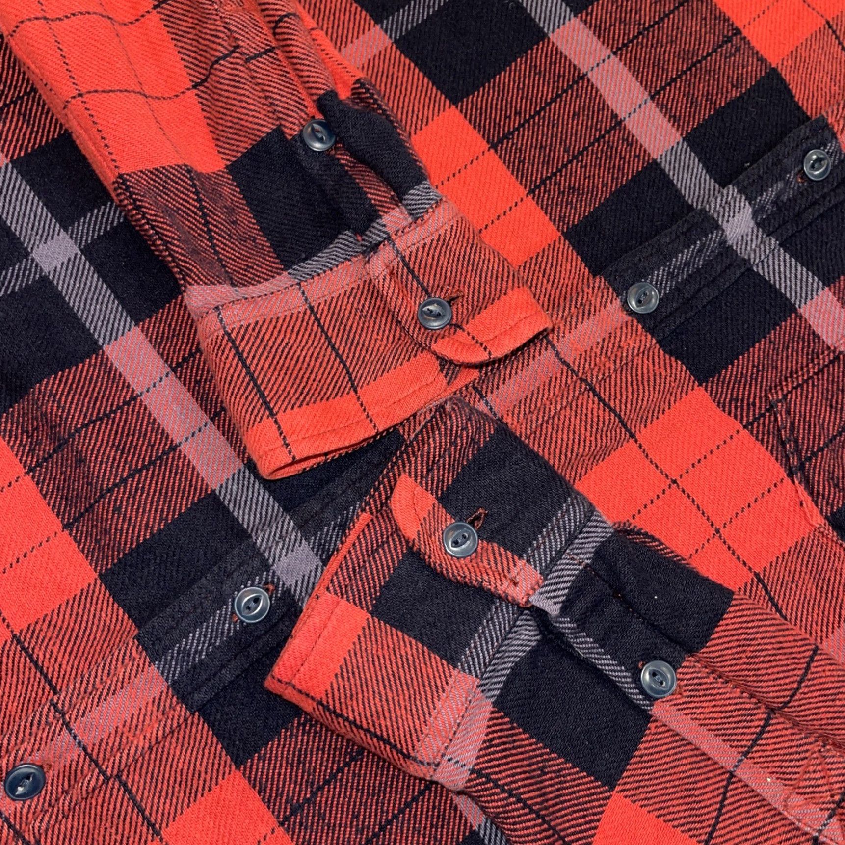 Lucky Brand Lucky Brand Men L Thick Flannel Shirt Red Black Plaid Lumberjack Button Up Shirt Size US L / EU 52-54 / 3 - 6 Thumbnail