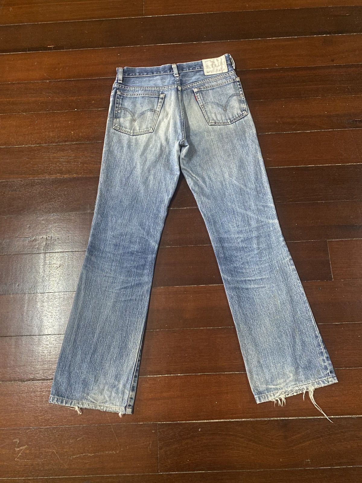 Levi's Vintage Levis Redloop 517 Bootcut distressed mud wash flare Size US 31 - 7 Thumbnail