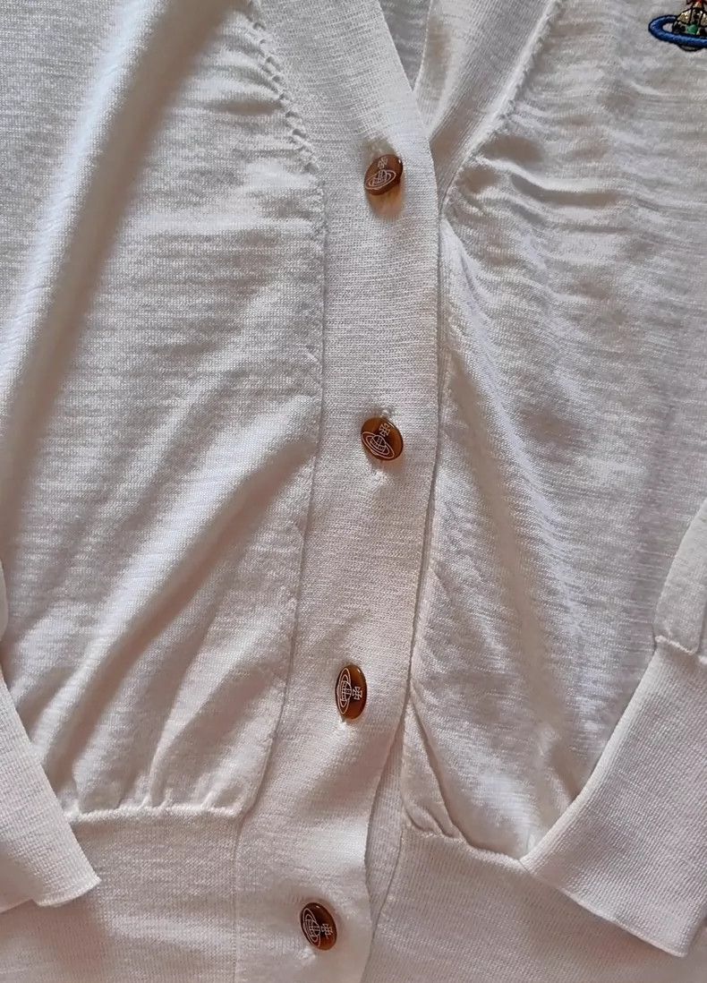 Vivienne Westwood Vivienne Westwood size3 White wool knit cardigan Size L / US 10 / IT 46 - 3 Thumbnail