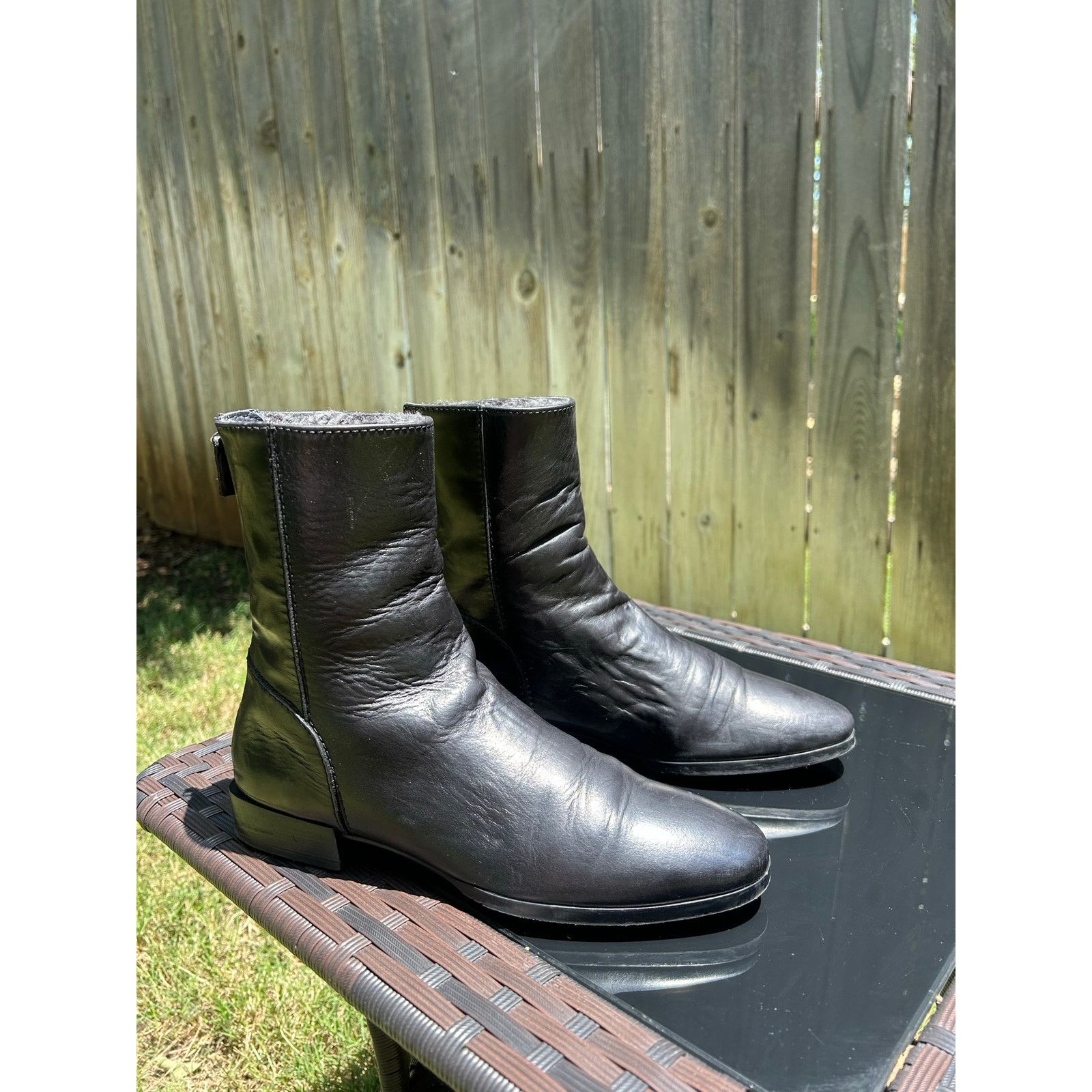 Homer Homers Artisan Back-Zip Ankle Boot Black Leather Size US 8.5 / IT 38.5 - 8 Thumbnail