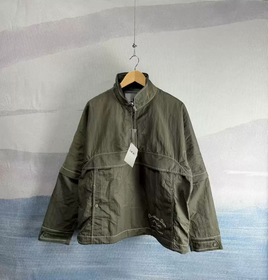 Dior dior olive green half-zip windbreaker jacket. Size US L / EU 52-54 / 3 - 1 Thumbnail
