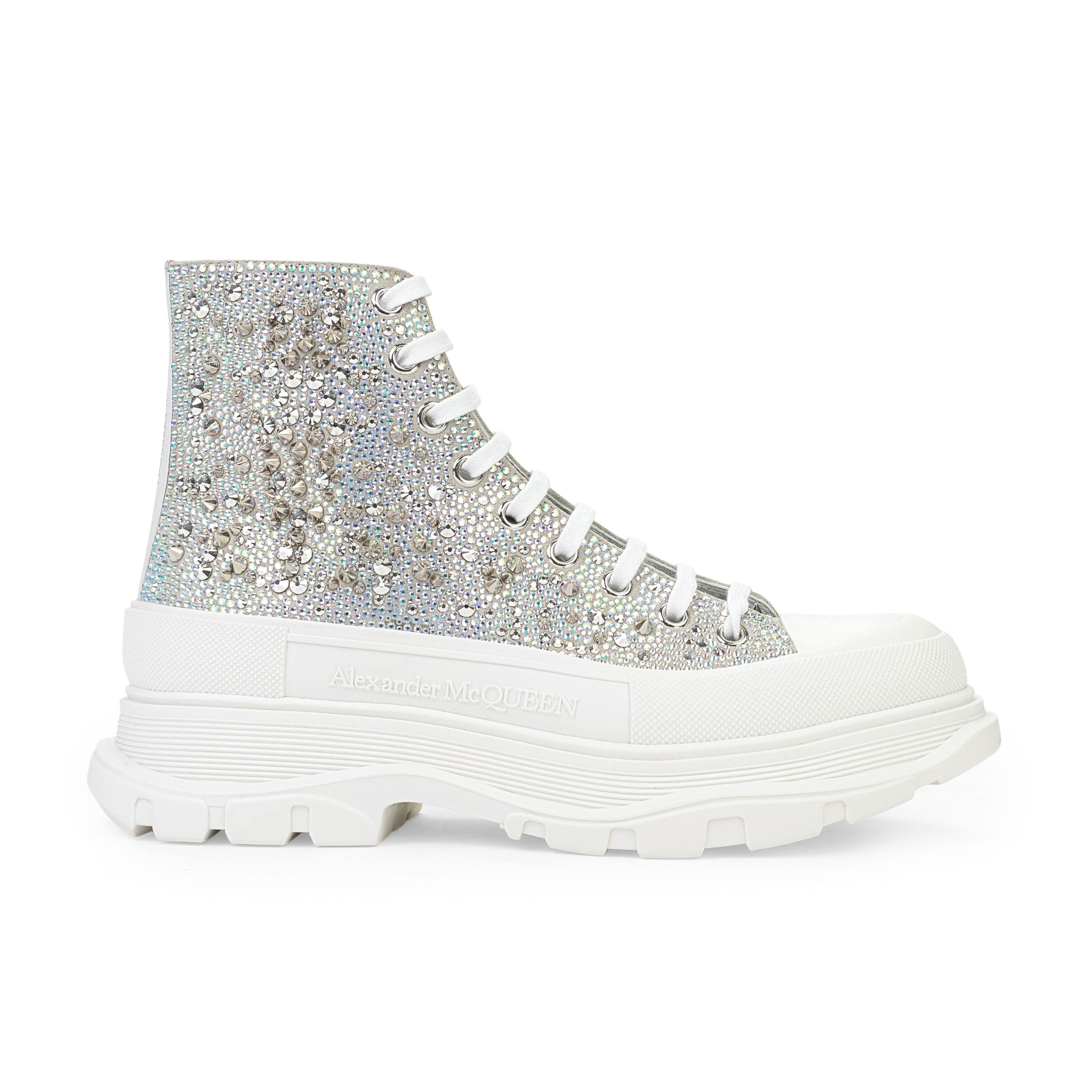 Alexander McQueen Alexander McQueen SOFT SUEDE WHITE SILVER BOOTS SIZE 43 Size US 10 / EU 43 - 1 Thumbnail