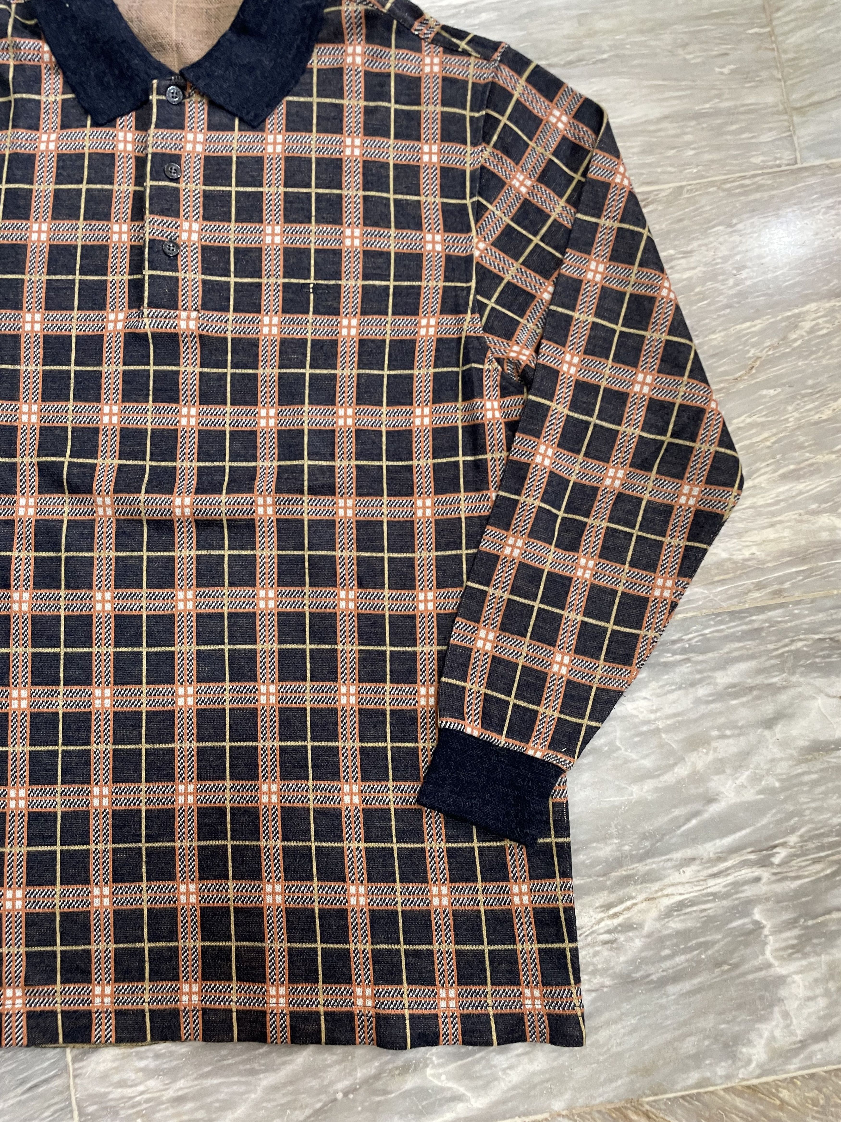 Balenciaga Vintage Balenciaga Checkered Polo Shirt Long sleeve Size US XL / EU 56 / 4 - 3 Thumbnail