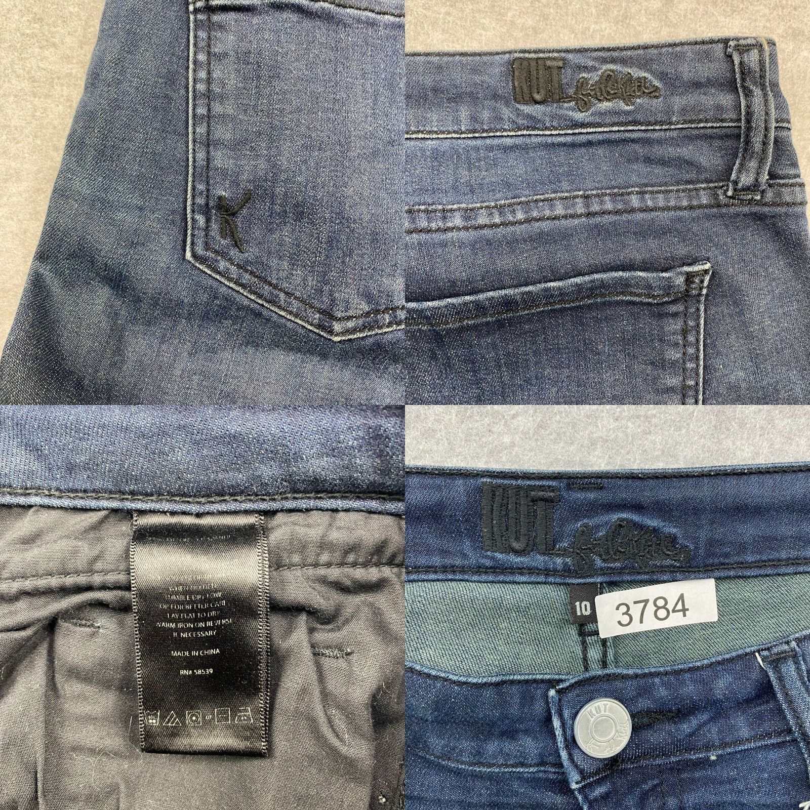 Vintage Kut From the Kloth Jeans Womens 10 Blue Cropped Mid-Rise Dark Wash Distressed Size 32" / US 10 / IT 46 - 9 Thumbnail