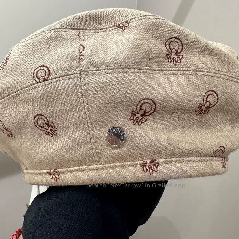 Hermes Hermes size 59 Full-print patterned beret Size ONE SIZE - 4 Thumbnail