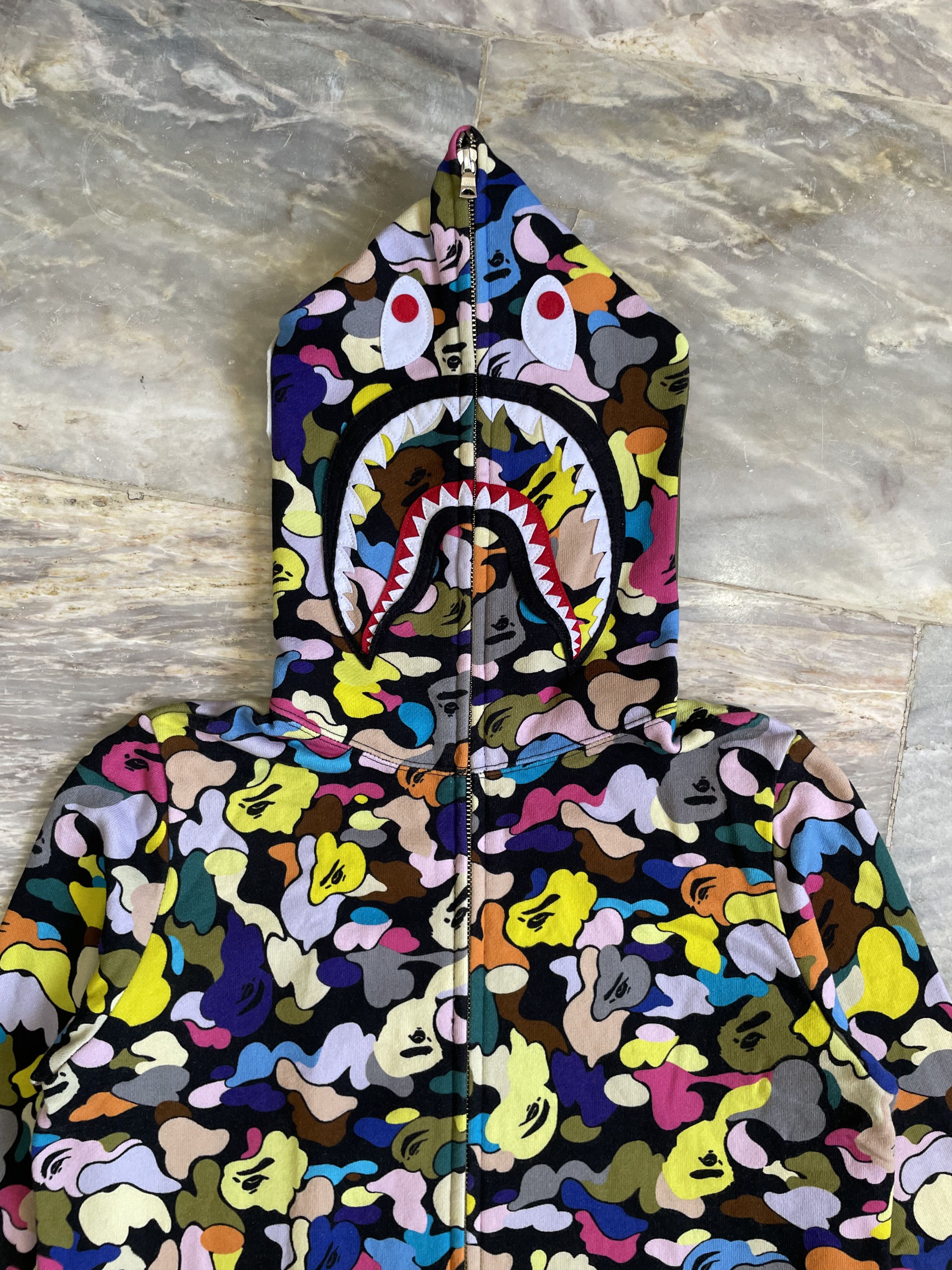 Bape Bape Black Multi Camo Shark Dress Hoodie Size XS / US 0-2 / IT 36-38 - 2 Thumbnail