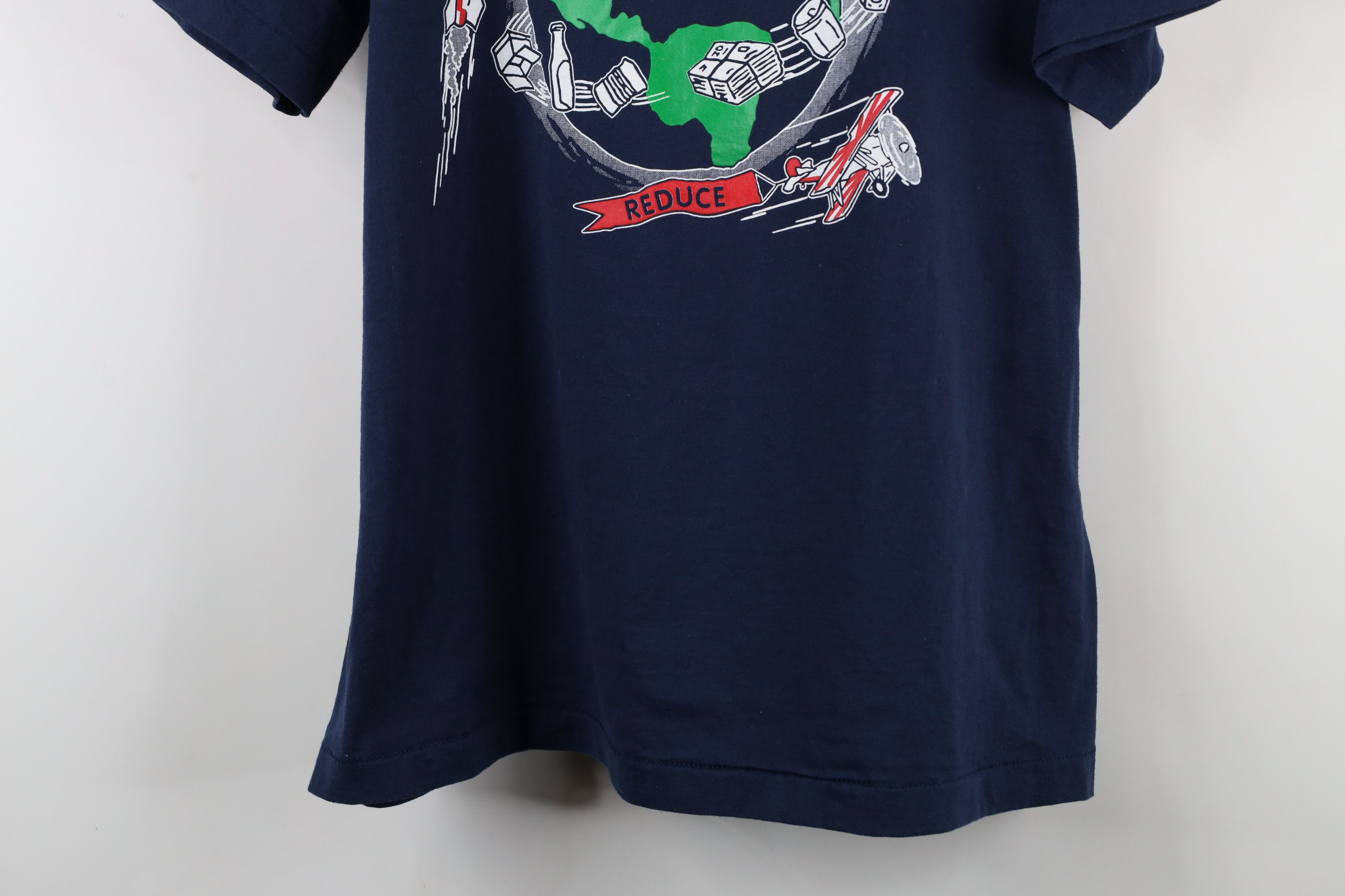 Vintage Vintage 90s Streetwear Reuse Recycle Space Earth T-Shirt Size US XL / EU 56 / 4 - 3 Thumbnail