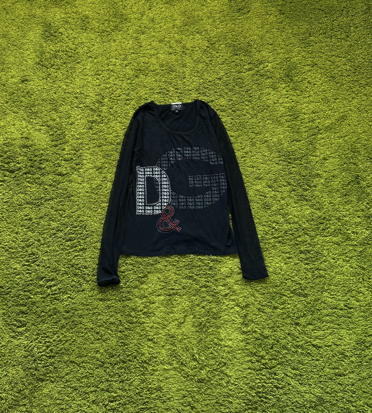 Designer × Dolce & Gabbana × Vintage Dolce & Gabbana D&G 2000s vintage Y2K mesh longsleeve Size M / US 6-8 / IT 42-44 - 1 Thumbnail