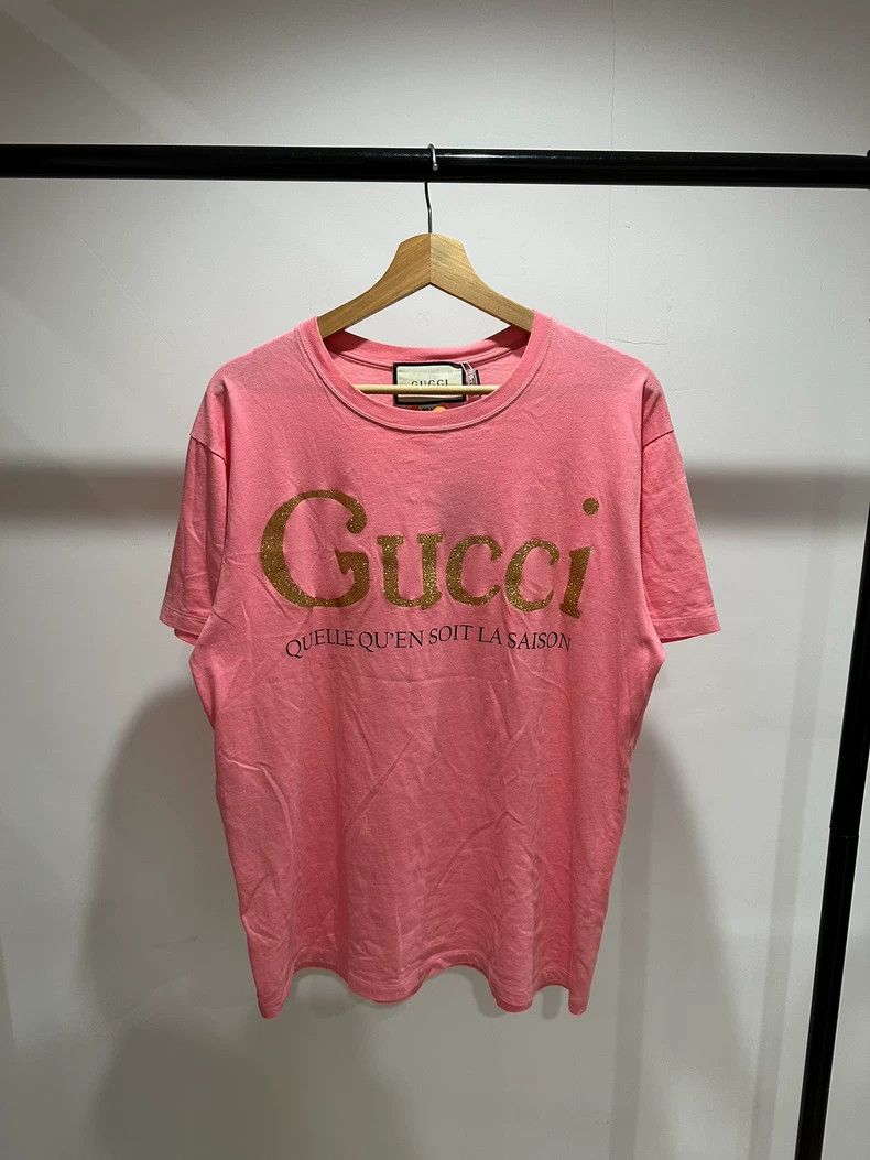 Gucci Pink gold-plated large logo short sleeves 2501-Nextar