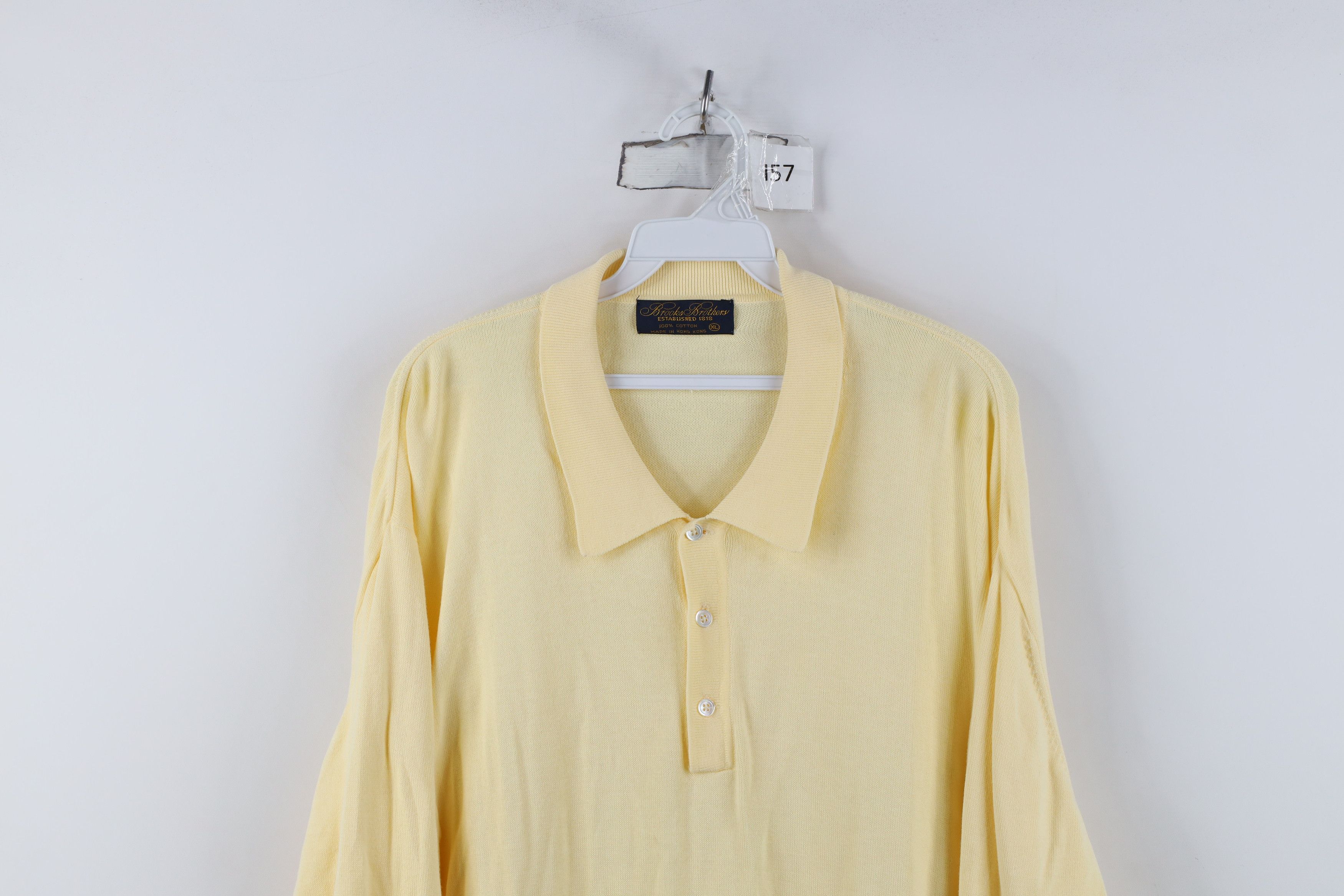 Brooks Brothers Vintage 70s 80s Brooks Brothers Knit Collared Sweater Yellow Size US XL / EU 56 / 4 - 2 Thumbnail