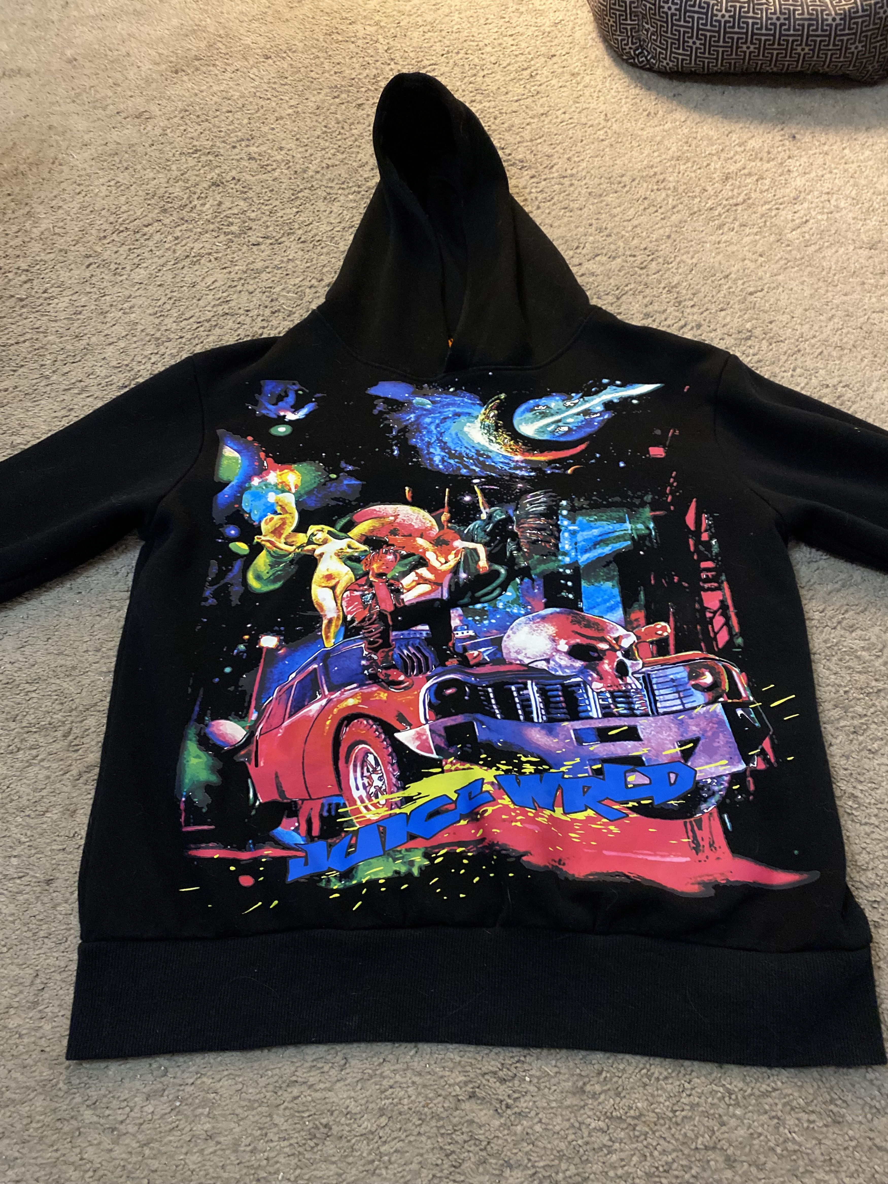 image of 999 Club x Vlone Juice Wrld Cosmic Hoodie in Black, Men's (Size Small)