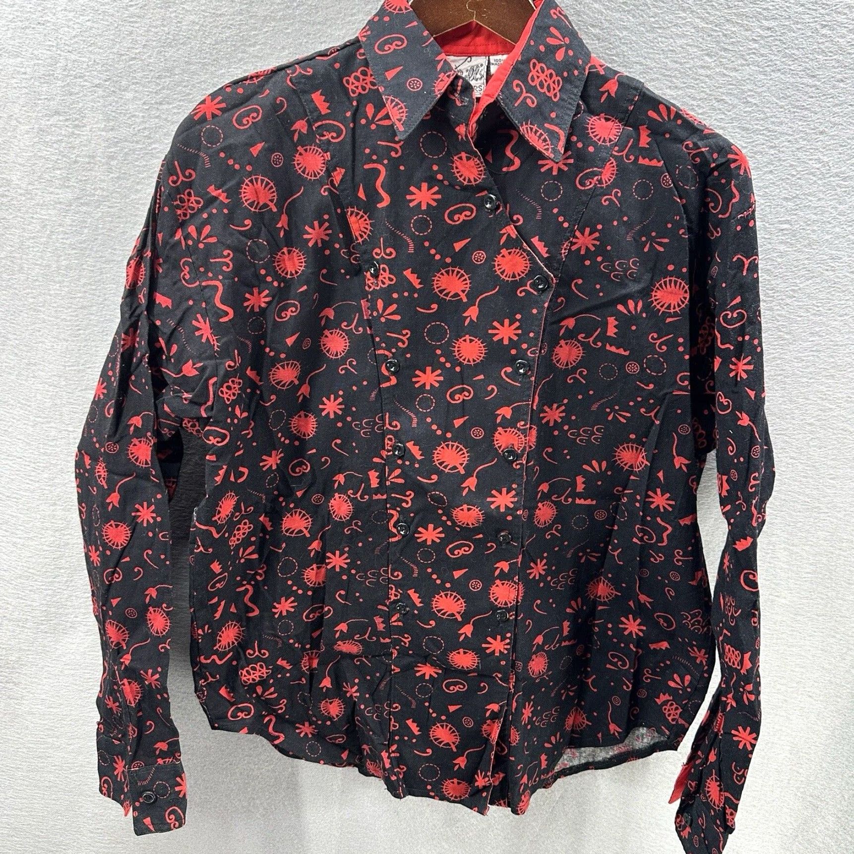 Vintage VTG Mine And Bills Rodeo Shirt Mens Small Western Bib Front Button-Up Collared Cotton Black Long Sleeve Cowboy Vintage Mens Shirt Size US S / EU 44-46 / 1 - 2 Thumbnail