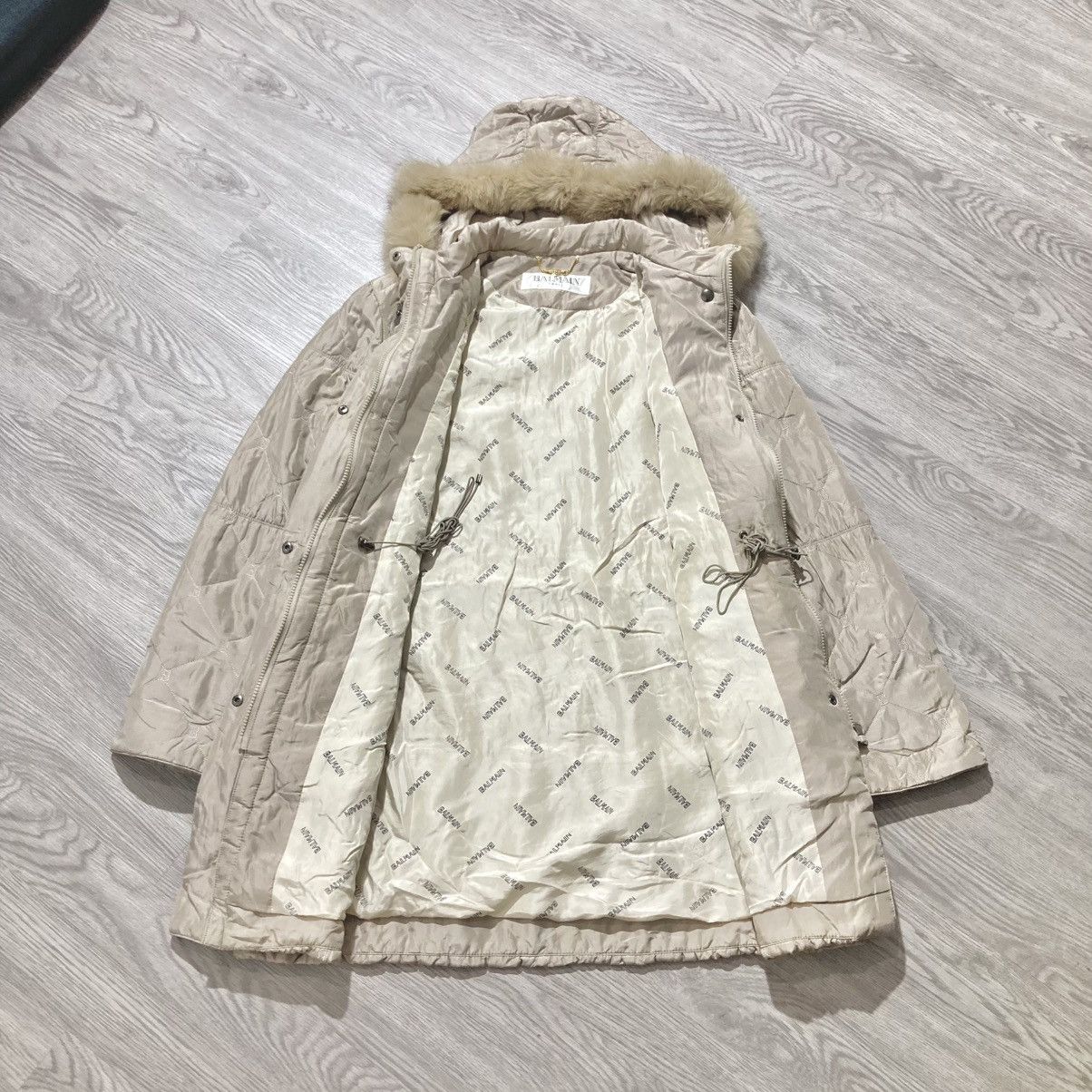 Balmain Balmain Paris Monogram Quilted Fur Long Jacket Beige Luxury Size US XL / EU 56 / 4 - 16 Thumbnail