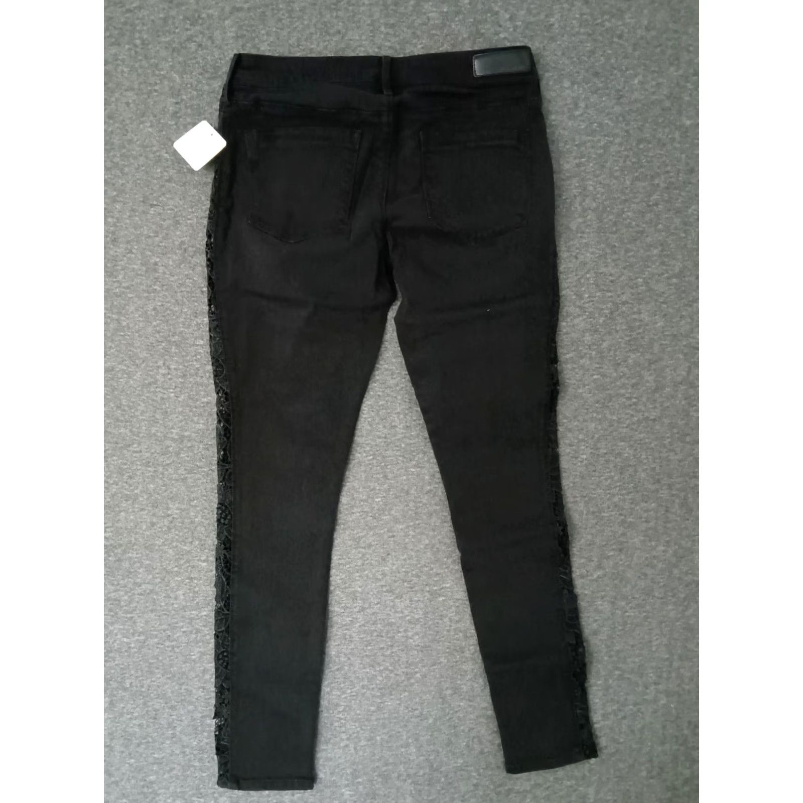 B Sides Nevermind Paper Fox Nevermind Jeans 5-Pocket Skinny Denim Dark Wash Black 28 Womens Jeans Skinny 90s Ladies Black Dark Wash 28 Size 28" / US 6 / IT 42 - 2 Thumbnail