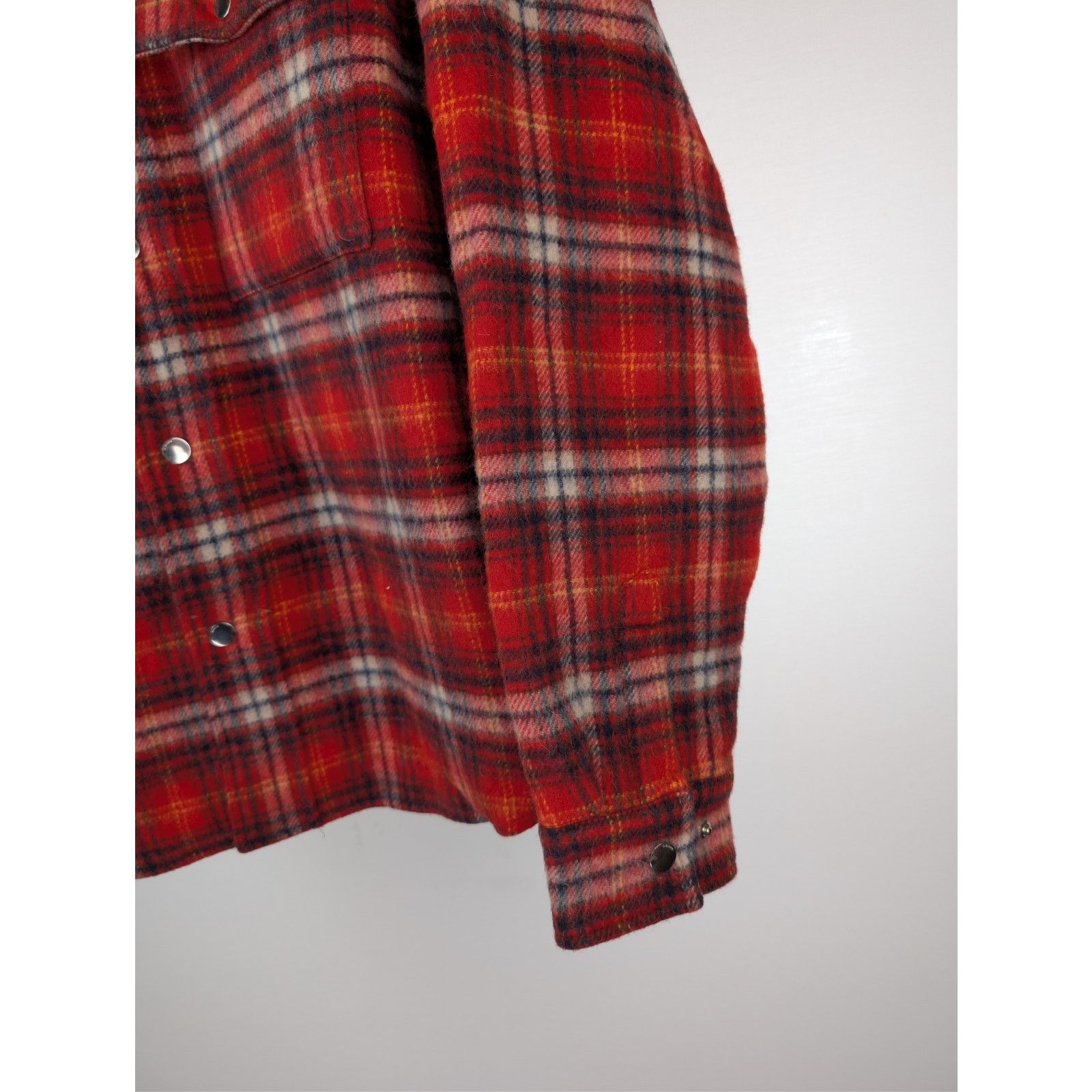 Amiri o1rshd1 Brushed Plaid Overshirt in Red Size US M / EU 48-50 / 2 - 5 Thumbnail