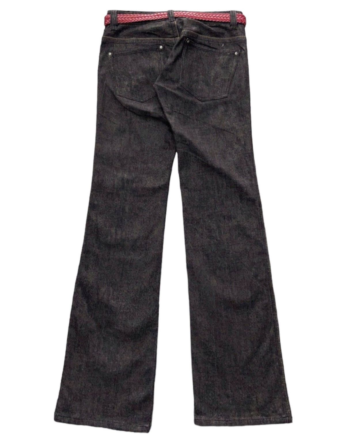 If Six Was Nine × Le Grande Bleu (L.G.B.) × Nicole Club Nicole Club Wax Snake Pattern Denim Jeans With Leather belt Size US 30 / EU 46 - 2 Thumbnail