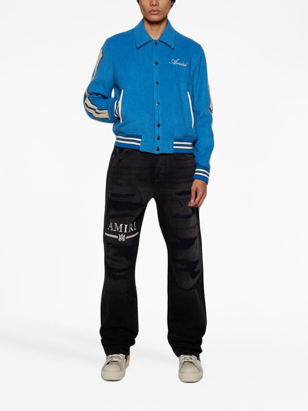 Amiri o1y0525 Logo Denim Pant in Black Size US 31 - 5 Thumbnail