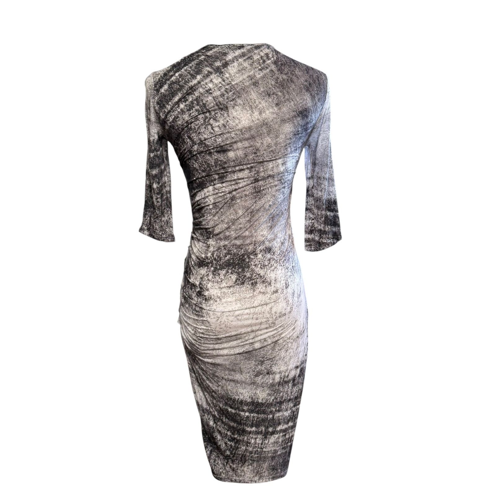 Helmut Lang Helmut Lang New Nova Print Ruched Jersey Dress Size P Size XXS / US 00 / IT 34 - 6 Thumbnail
