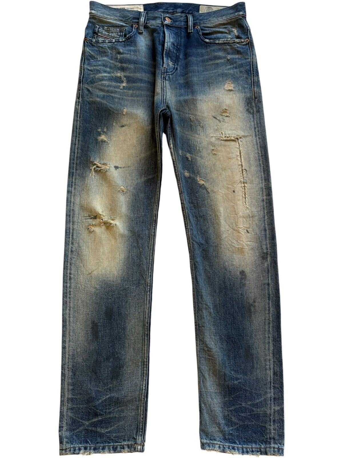 Vintage Italy Diesel D-Vider Rusty Mud Wash Distressed Jeans