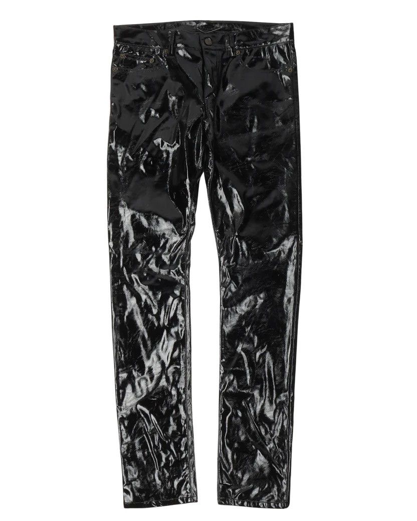 image of Saint Laurent Paris Fw13 Faux Leather Pants in Black, Men's (Size 32)