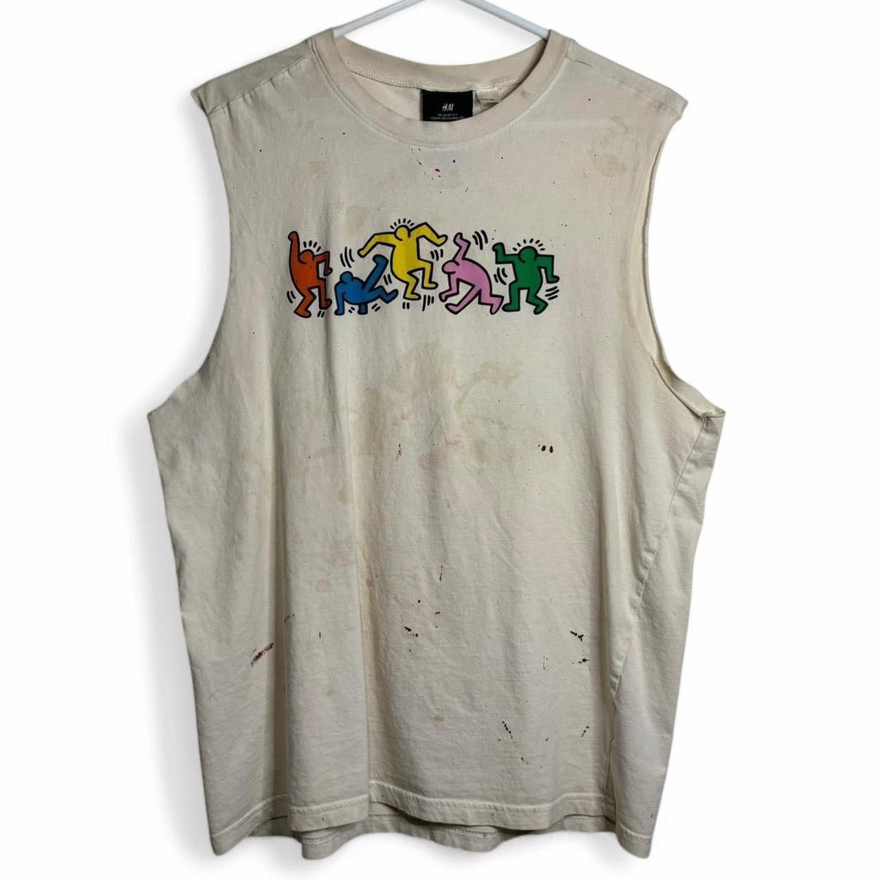 H&M × Keith Haring H&M Keith Haring Trashed White Sleeveless Graphic Tee Size US M / EU 48-50 / 2 - 1 Thumbnail