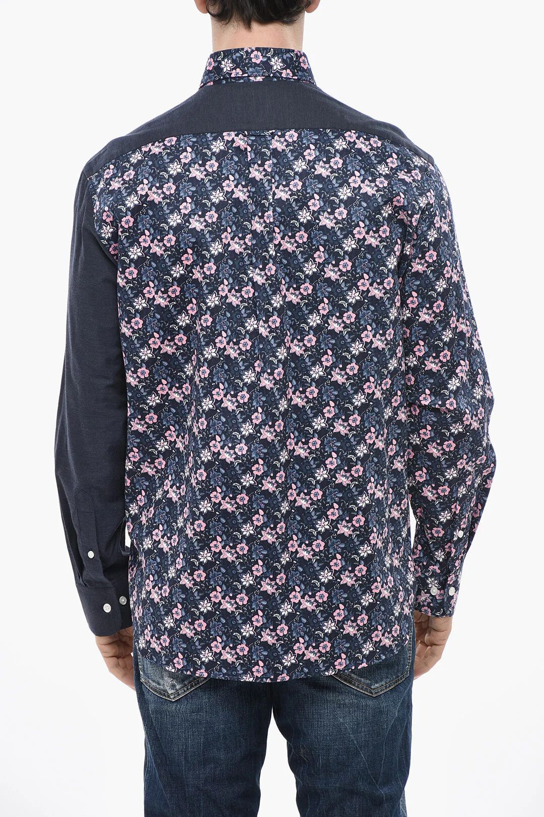 Eden Park og1mm0426 Floral-Print Button-Down Shirt in Blue Size US S / EU 44-46 / 1 - 2 Thumbnail
