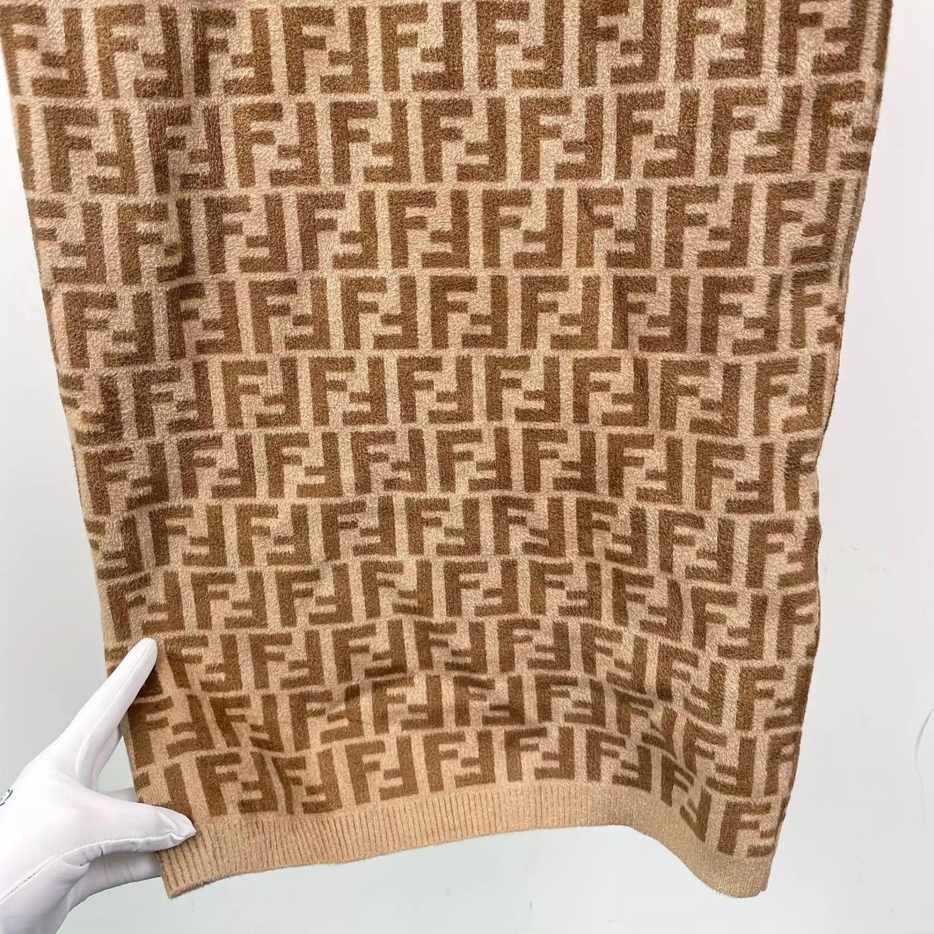 Fendi Fendi Brown Full Print Waisted Knit Short-Sleeve Dress 42 Size M / US 6-8 / IT 42-44 - 7 Thumbnail