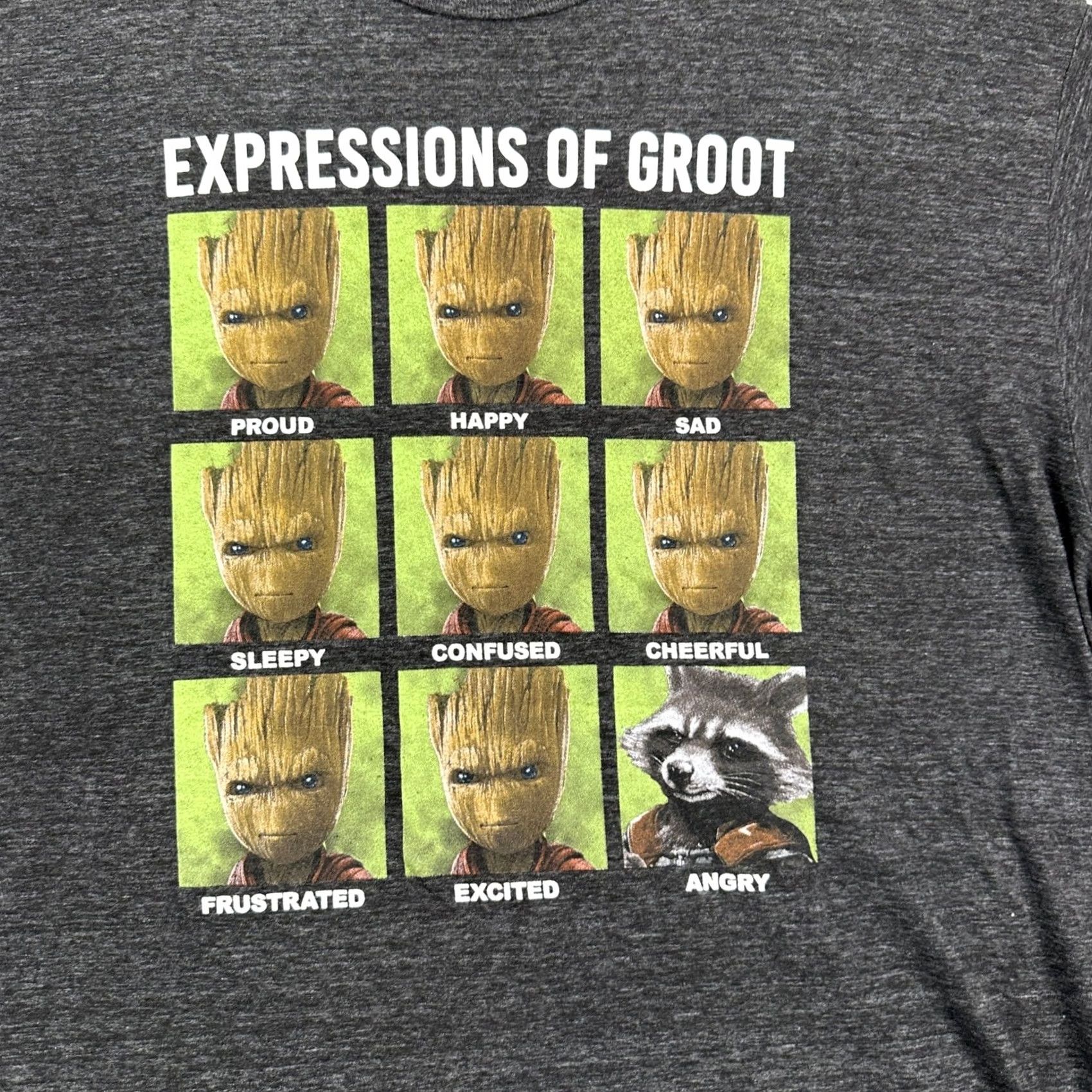 Vintage Marvel T-Shirt Men Guardian Of The Galaxy Vol. 2 Groot Short Sleeve Tee 2X Black Size US XXL / EU 58 / 5 - 6 Thumbnail