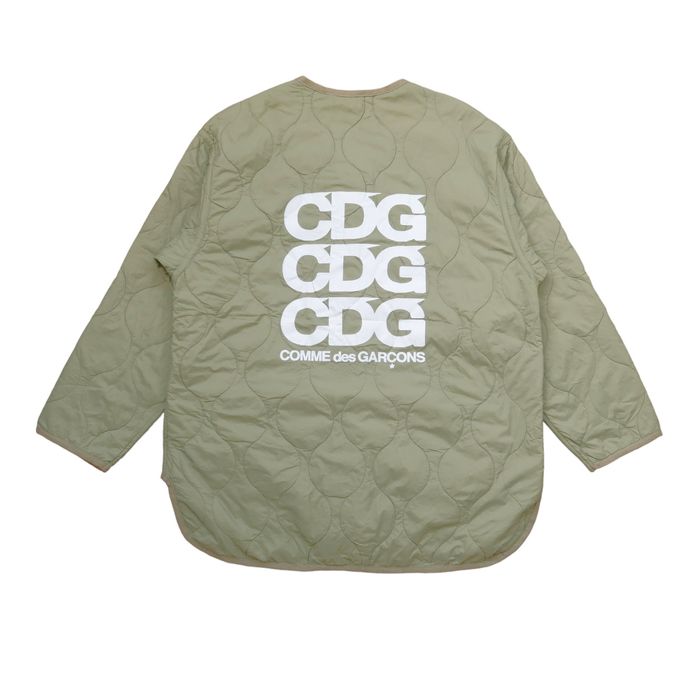 comme des garcons quilted jacket green