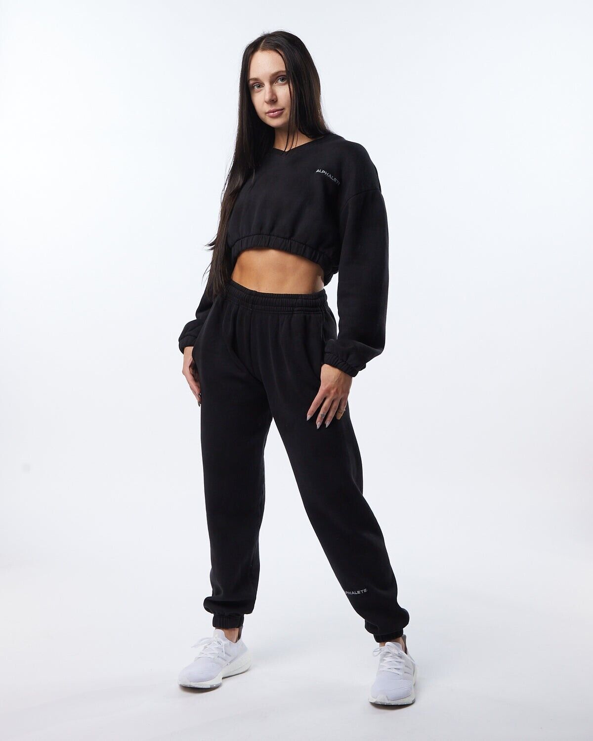 Alphalete Athletics Alphalete Women's Washed Oversized Sweater - Faded Black - Size L / US 10 / IT 46 - 2 Thumbnail