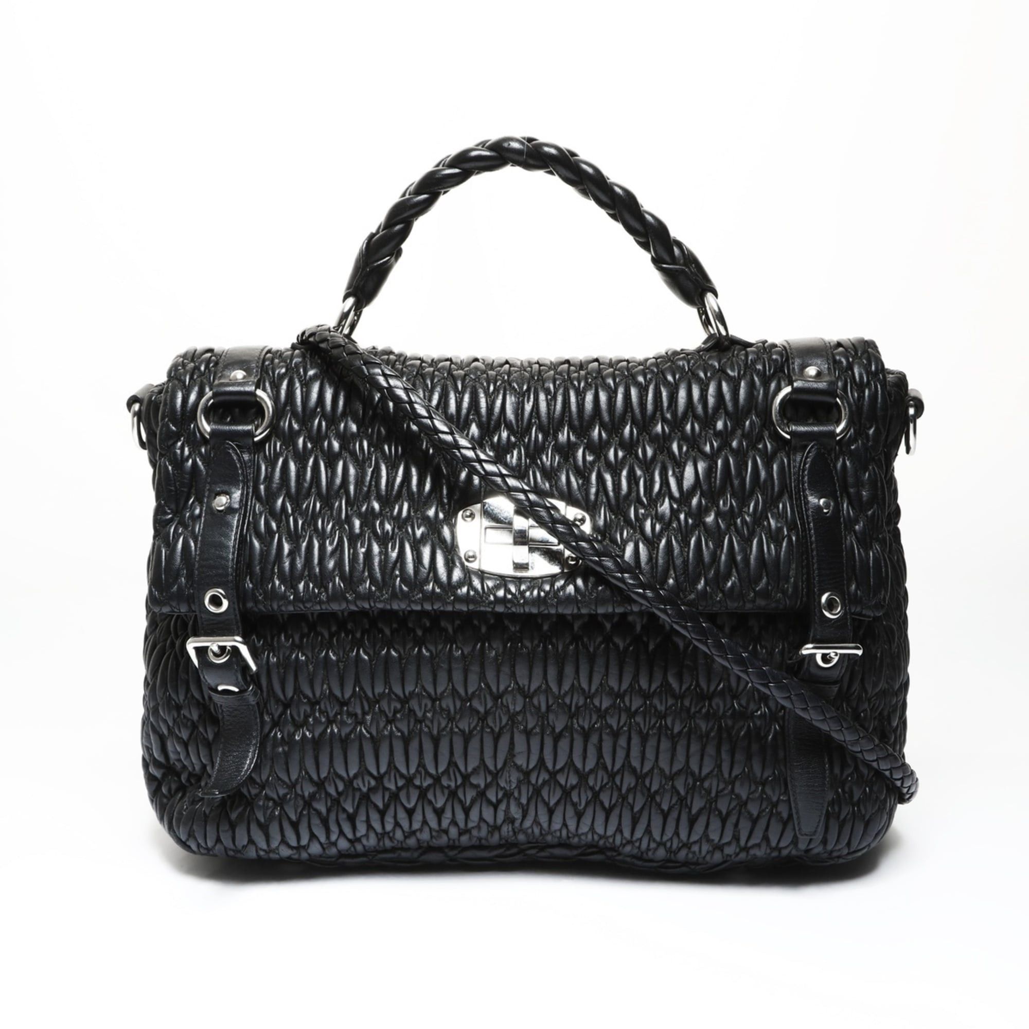 Miu Miu Miu Miu Miu Matelassé Shoulder Bag, Black Size ONE SIZE - 1 Thumbnail