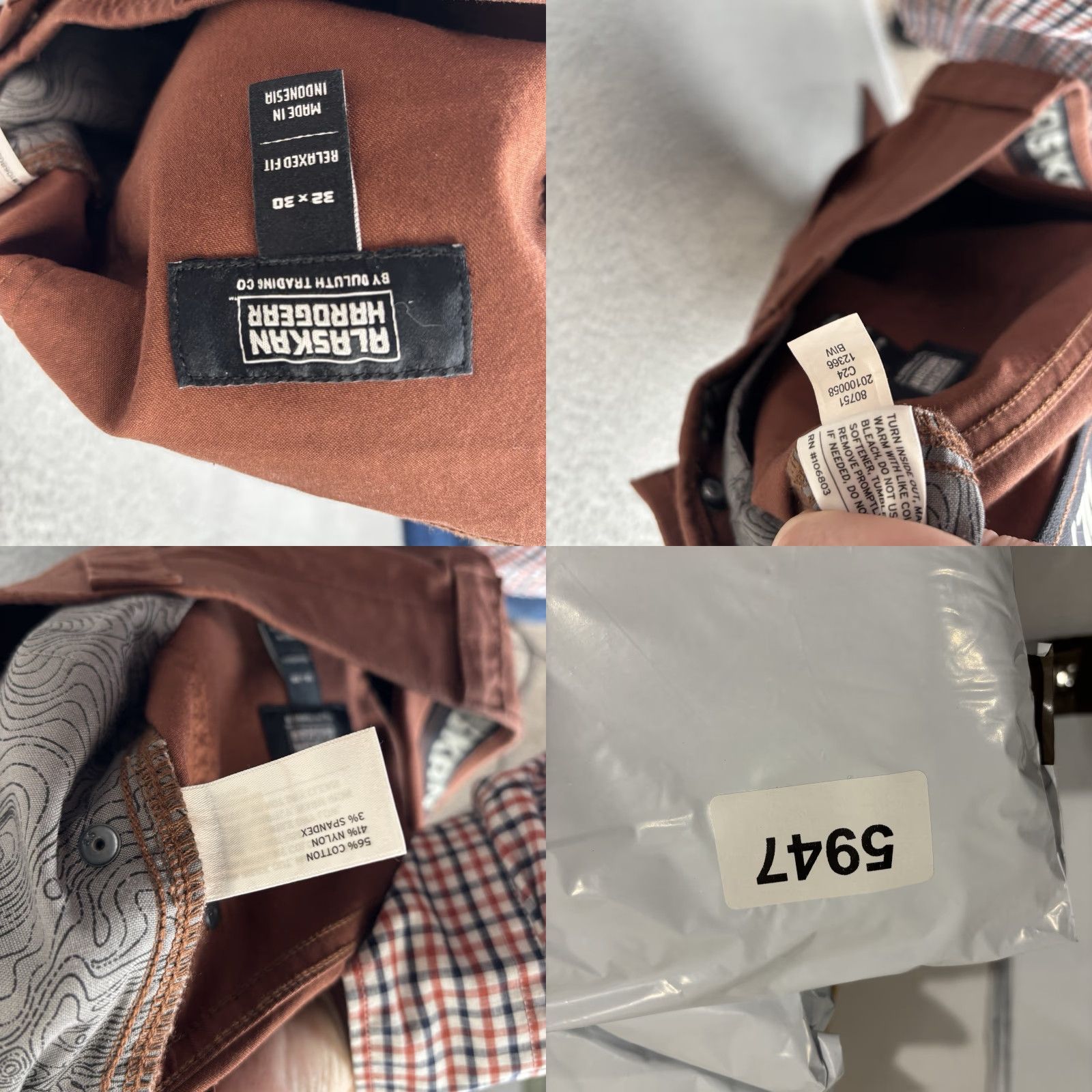 Vintage Alaskan Hardgear Pants Mens 32x30 Brown Duluth Relaxed Fit Outdoor Stone Run Chino Straight Front Pocket Casual Workwear Size US 32 / EU 48 - 8 Thumbnail
