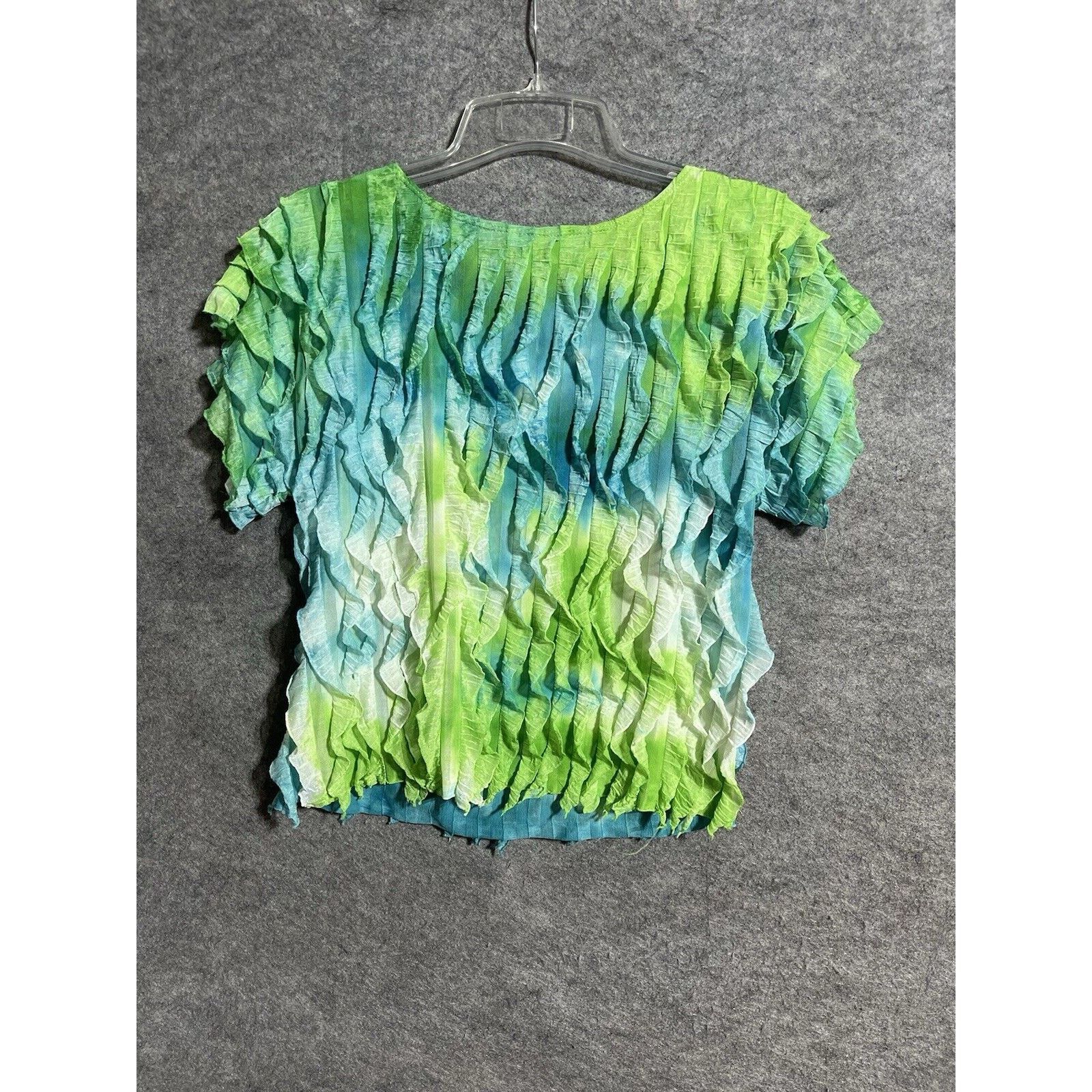 Other Vintage Allison Taylor Top Size M Ruffles Green Blue Mermaid Size M / US 6-8 / IT 42-44 - 2 Thumbnail