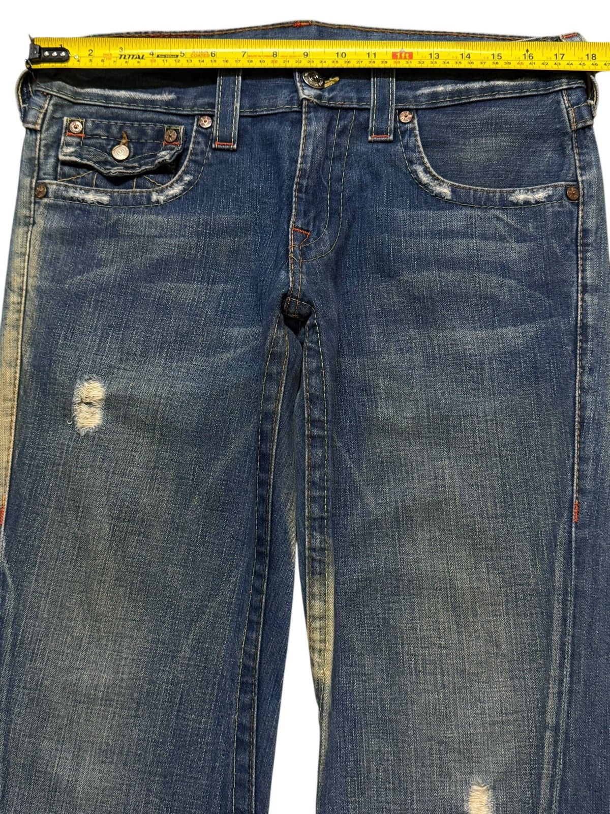 True Religion Vintage 90s Usa True Religion Mud Wash Faded Spiral Wide Leg Size US 34 / EU 50 - 9 Thumbnail