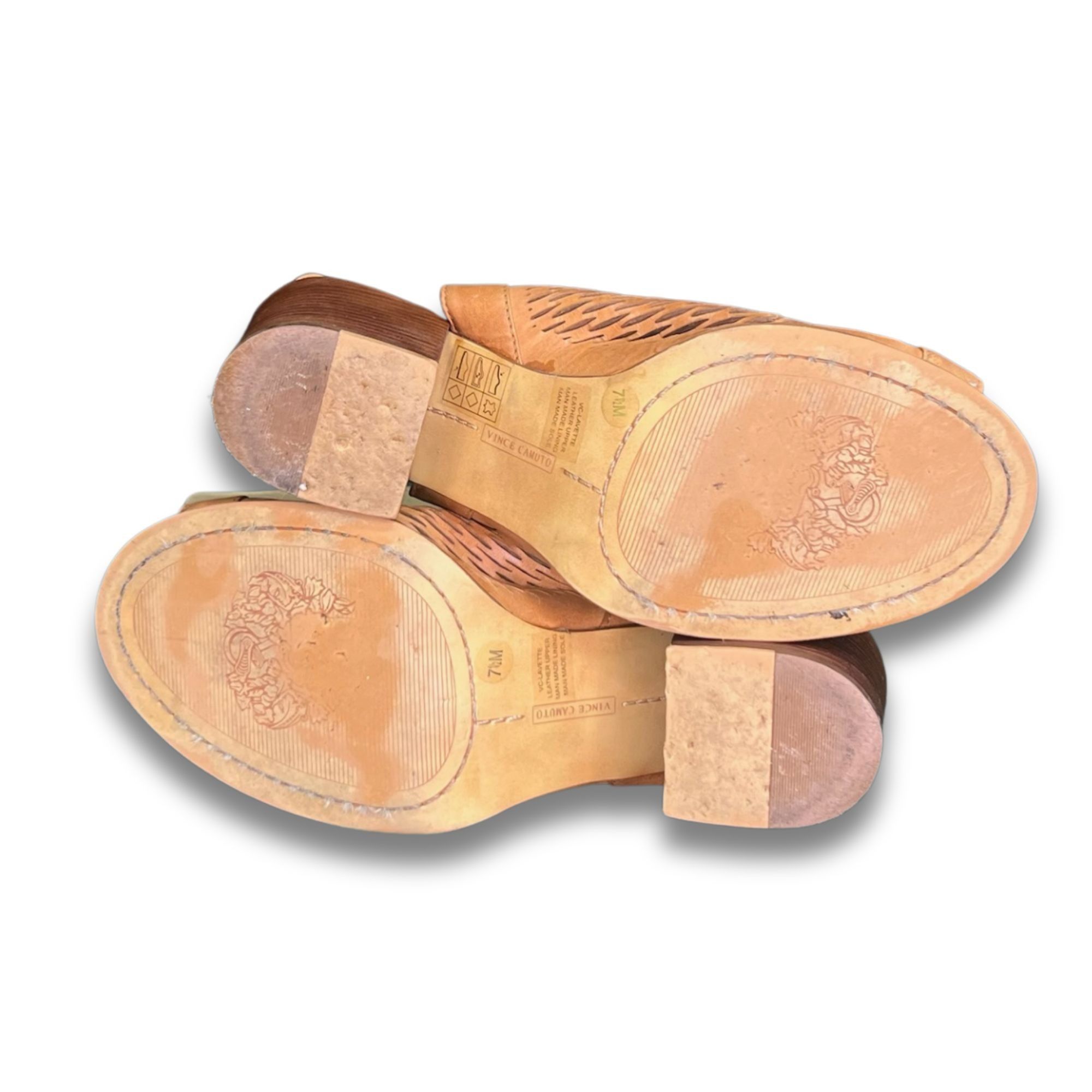Vince Camuto Vince Camuto Lavette Laser Cut Peep Toe Ankle Booties Tan Le Size US 7.5 / IT 37.5 - 7 Thumbnail