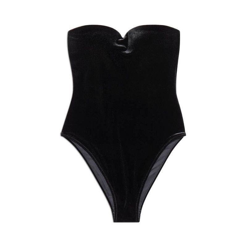 Balenciaga o1srvl11e0226 Sweetheart Neck Swimsuit In Black Size L / US 10 / IT 46 - 1 Thumbnail