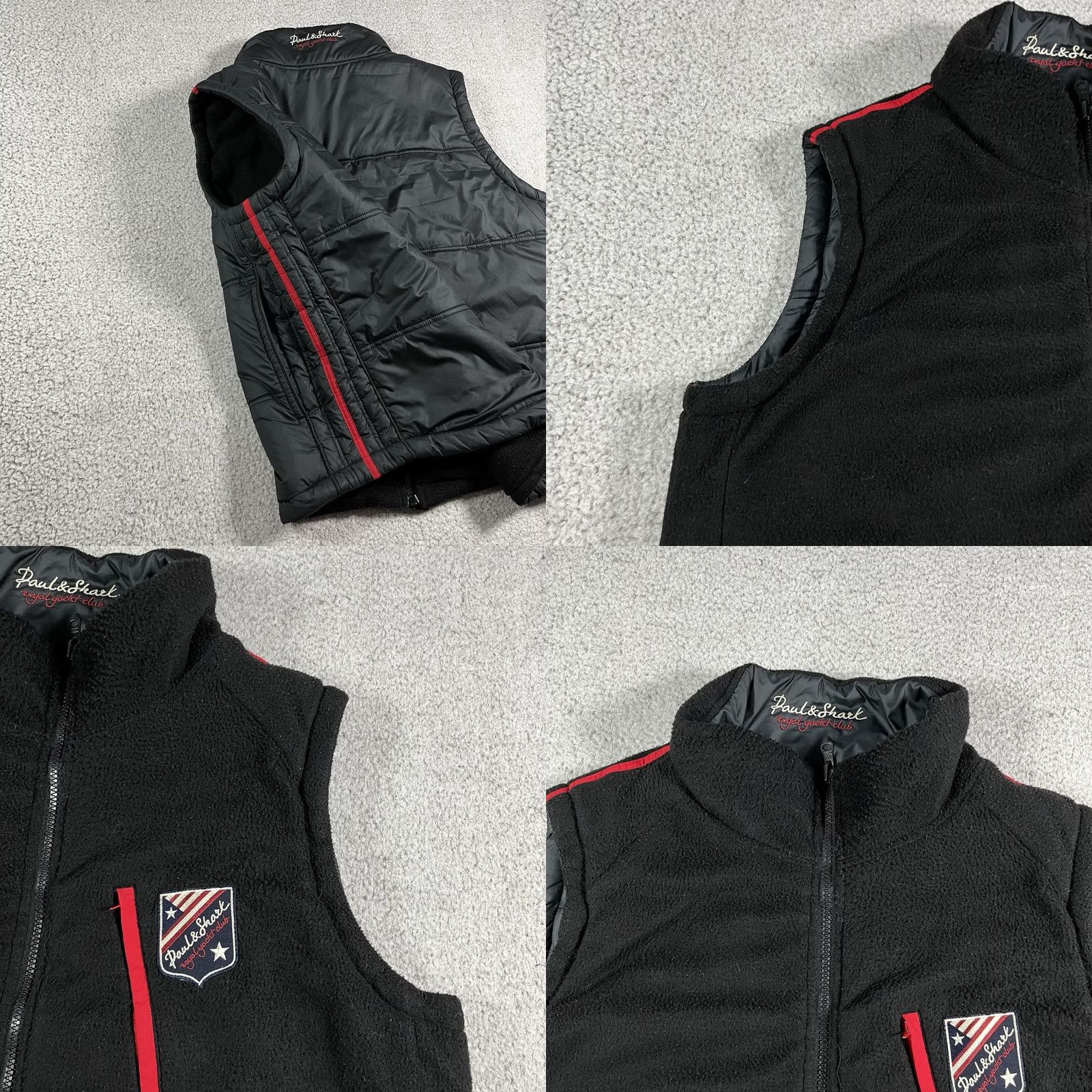 Paul & Shark VINTAGE Paul & Shark Yachting Vest Mens M Black Puffer Fleece Reversible Jacket Size US M / EU 48-50 / 2 - 10 Thumbnail