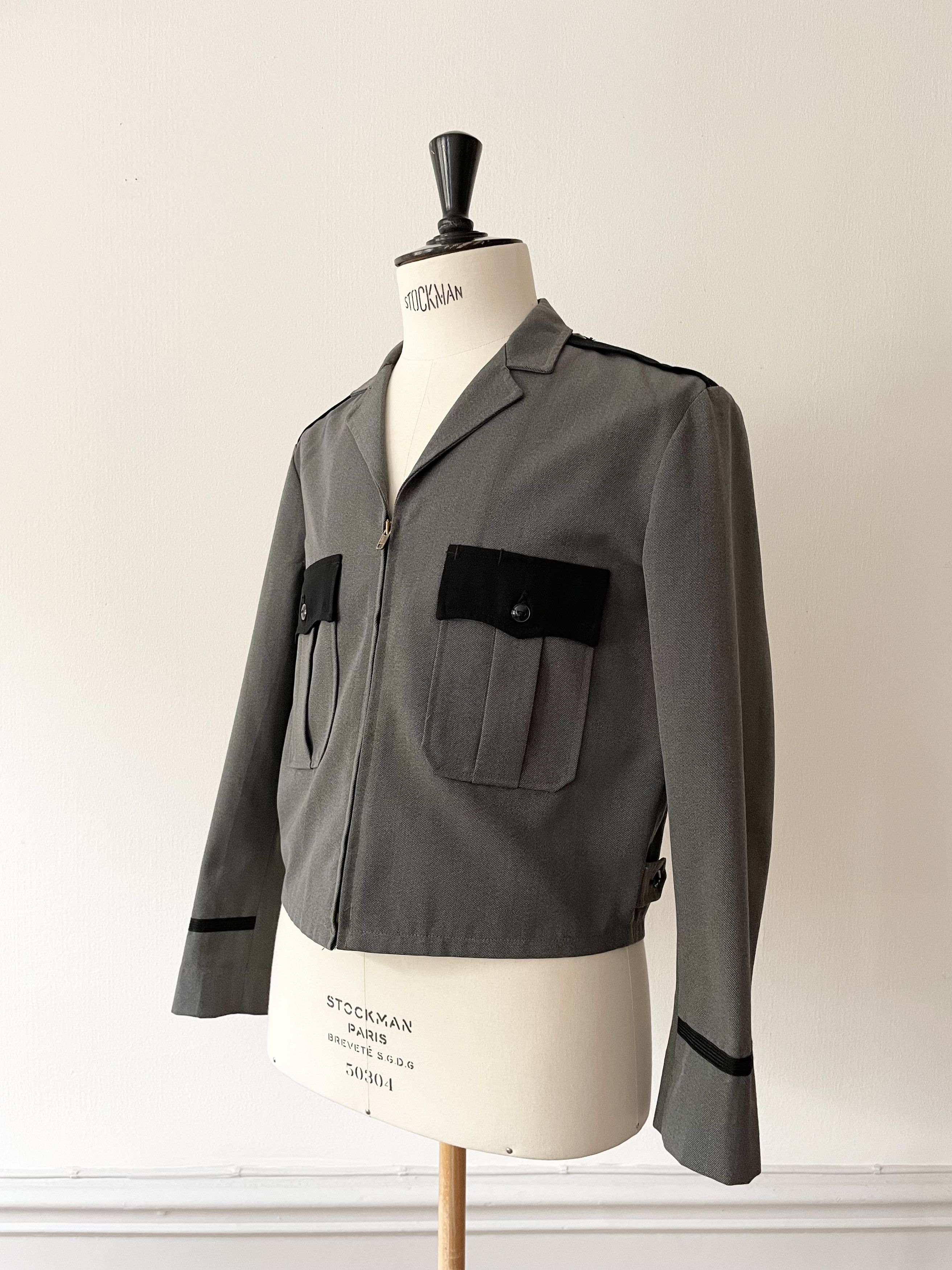 Vintage 1940's Two Tone Gabardine Uniform Work Jacket - Medium Size US M / EU 48-50 / 2 - 1 Thumbnail