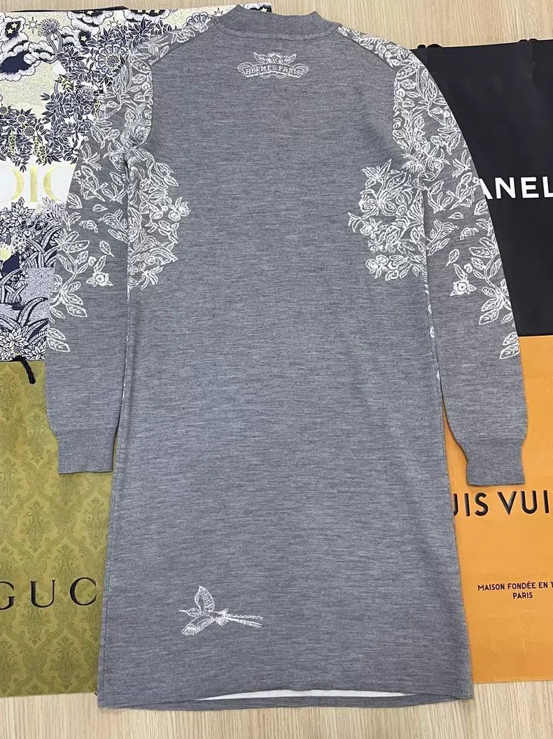 Hermes Hermes Grey Cashmere Printed Dress Size XS / US 0-2 / IT 36-38 - 3 Thumbnail