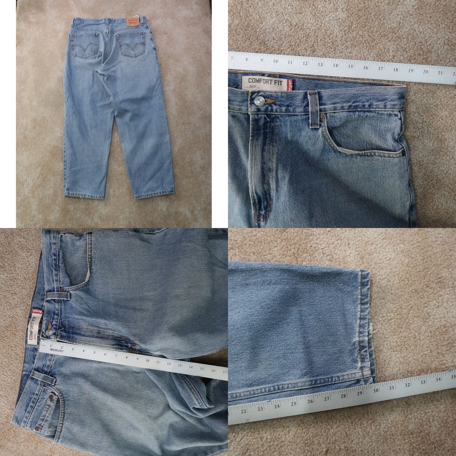Levi's VINTAGE Levi's 560 Comfort Fit Jeans Men 36x30 Blue Denim Baggy Y2K Streetwear 80s 90s Mens Size US 36 / EU 52 - 8 Thumbnail