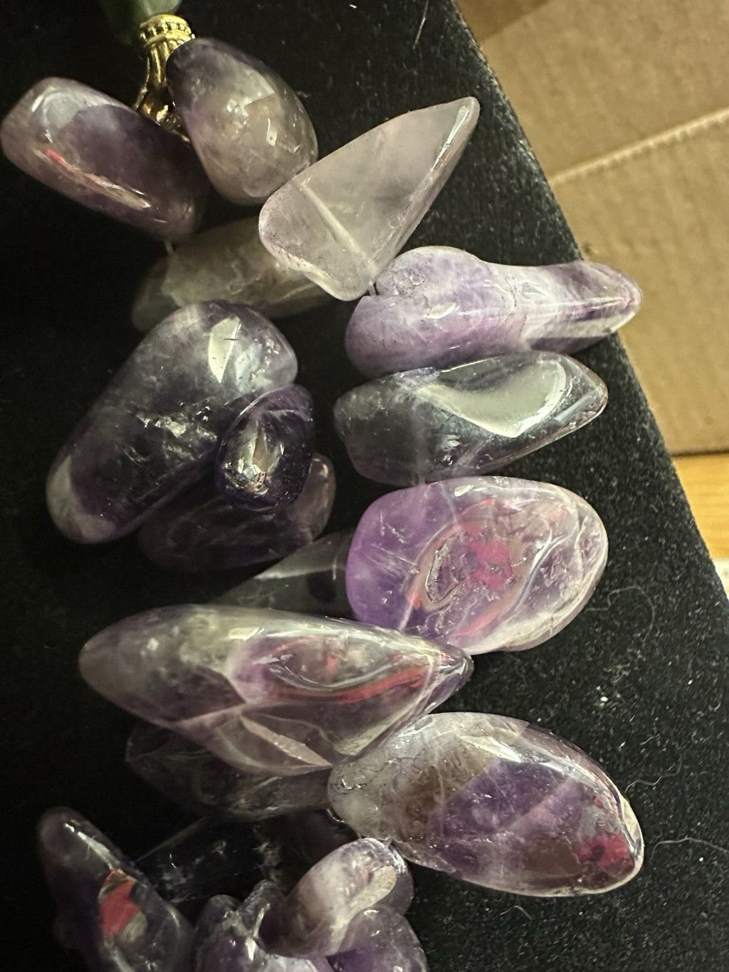 Handmade Vintage Amethyst Purple Green Real Multi Stone Statement Nec Size ONE SIZE - 5 Thumbnail