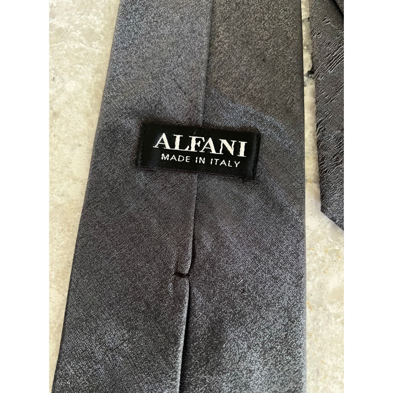 Alfani Alfani Neck Tie Silk Blend Made in Italy Shimmering Gray Size ONE SIZE - 3 Thumbnail